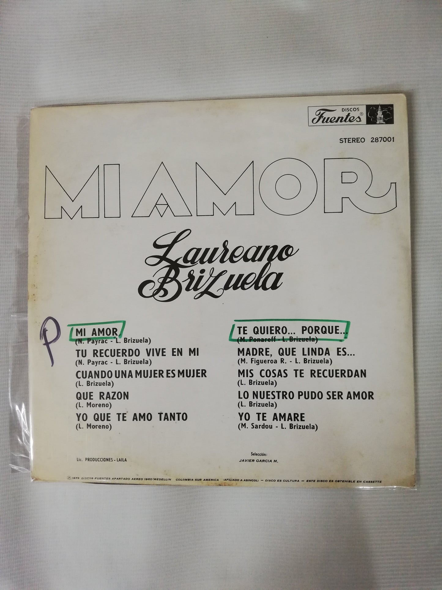 LP LAUREANO BRIZUELA - MI AMOR