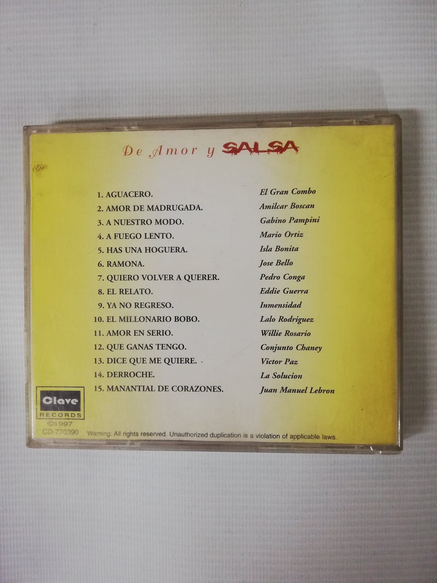 CD DE AMOR Y SALSA - VARIOS INTÉRPRETES