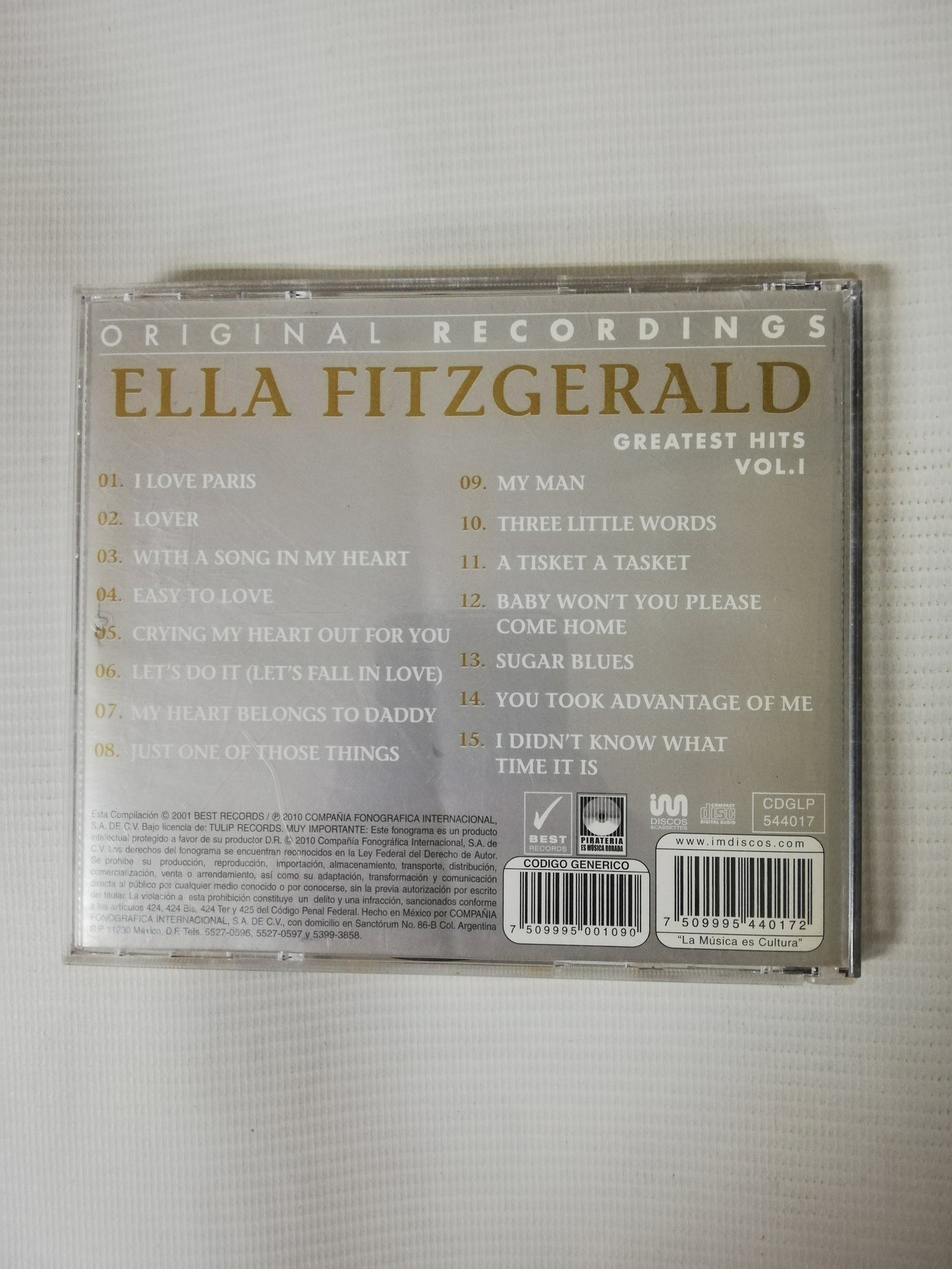 CD ELLA FITZGERALD - GREATEST HITS VOL. 1