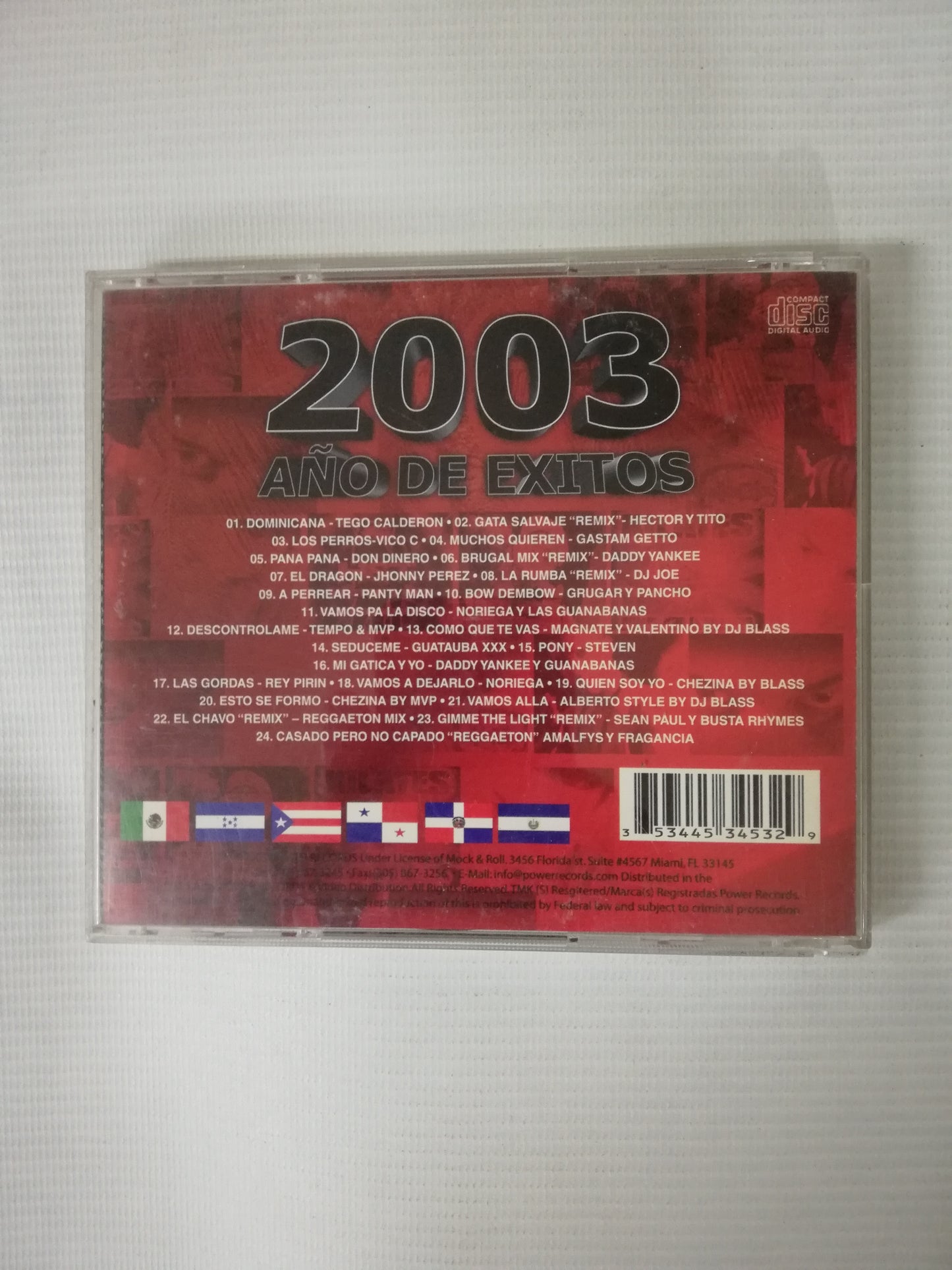 CD REGGAETON 2003 AÑO DE EXITOS - VARIOS INTÉRPRETES