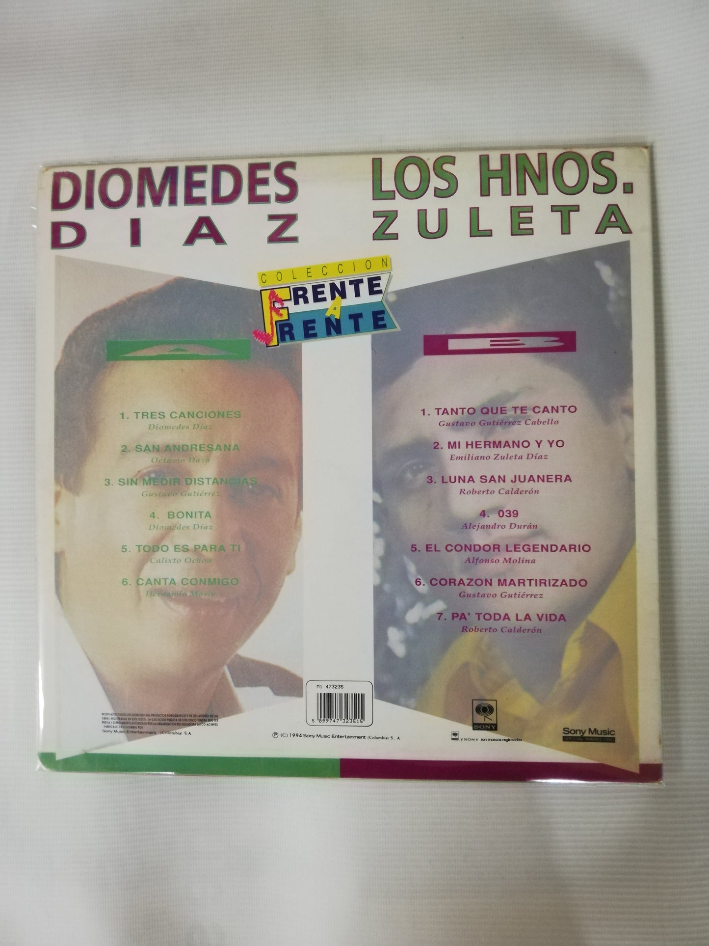LP DIOMEDES DIAZ / LOS HERMANOS ZULETA - COLECCIÓN FRENTE A FRENTE