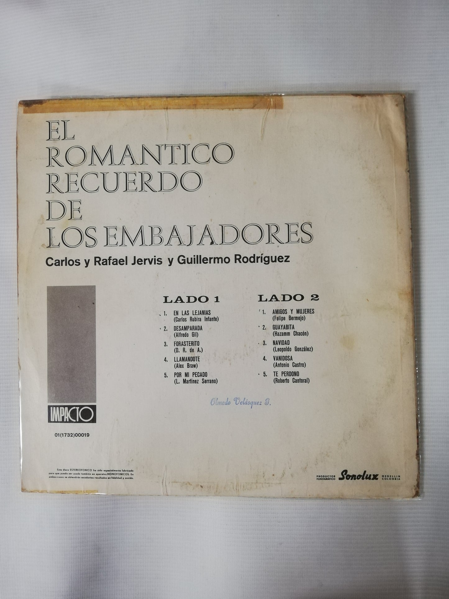 LP LOS EMBAJADORES - EL ROMÁNTICO RECUERDO DE LOS EMBAJADORES