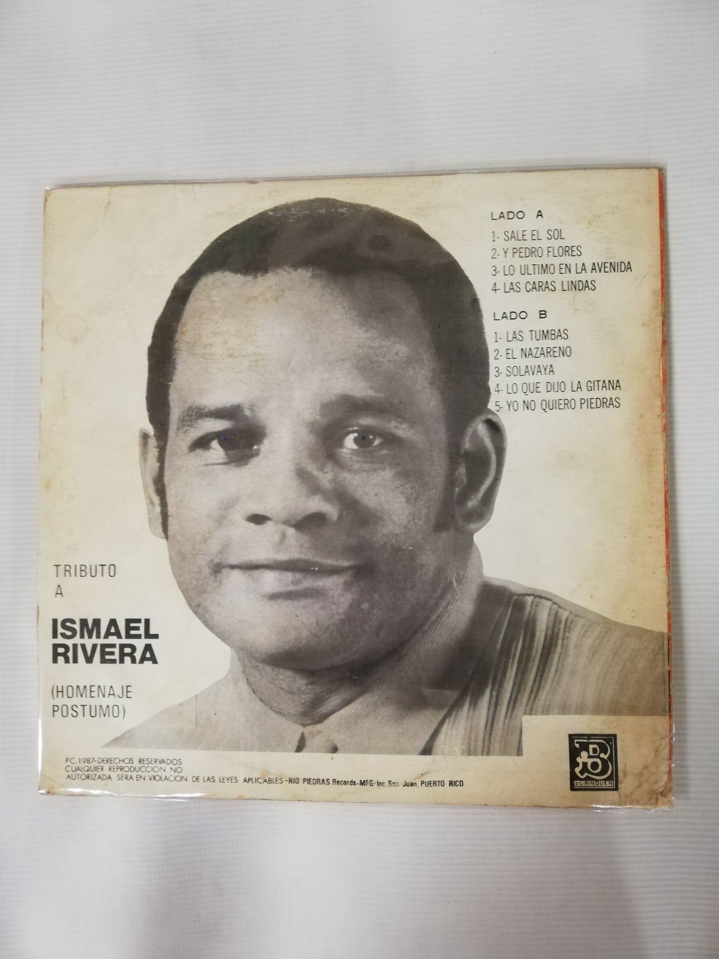 LP ISMAEL RIVERA - TRIBUTO A ISMAEL RIVERA ( HOMENAJE POSTUMO )
