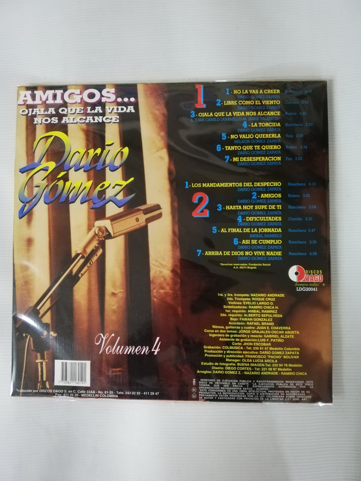 LP DARIO GOMEZ - AMIGOS...OJALA QUE LA VIDA NOS ALCANCE VOL. 4