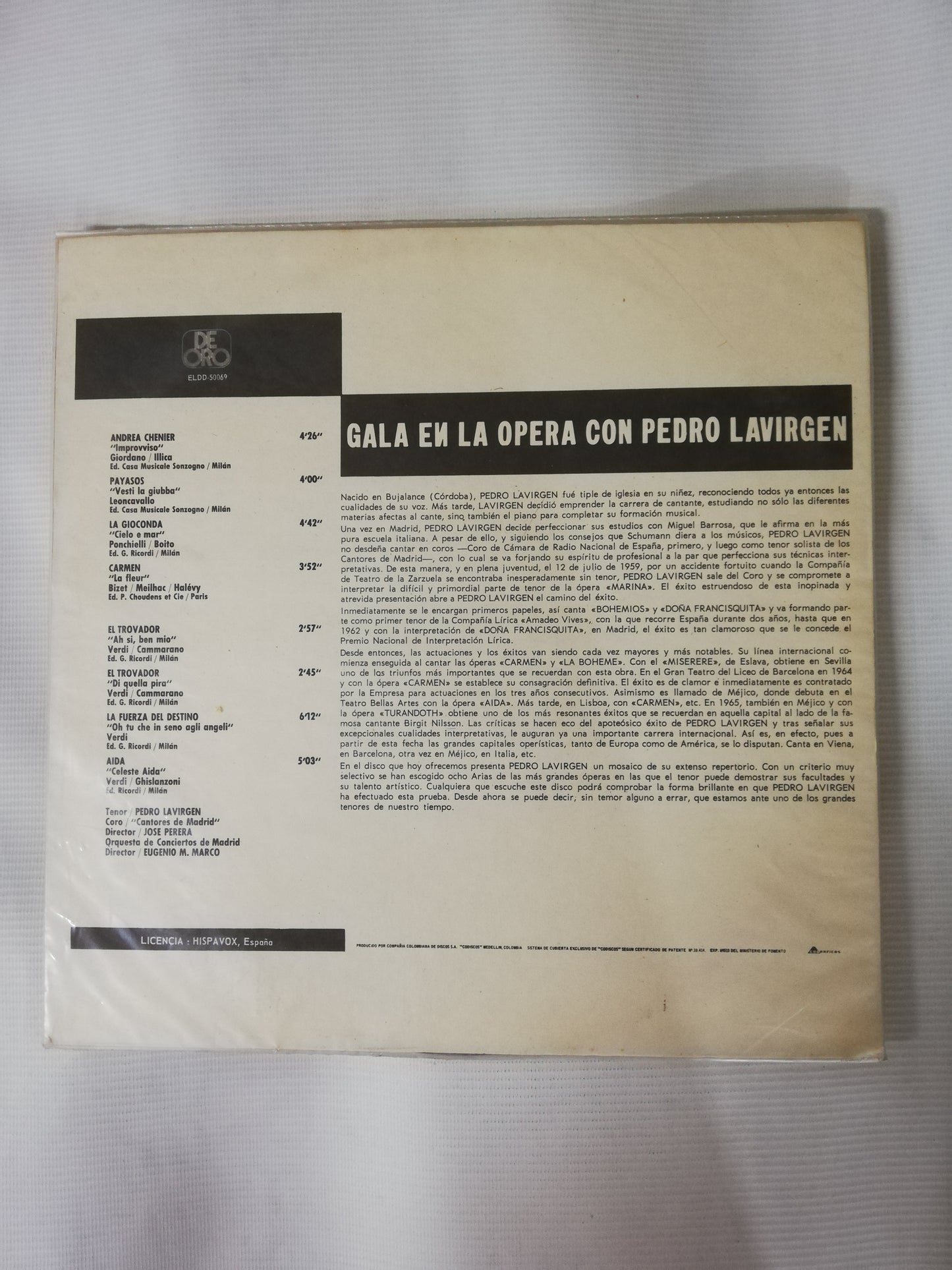 LP PEDRO LAVIRGEN - GALA EN LA OPERA