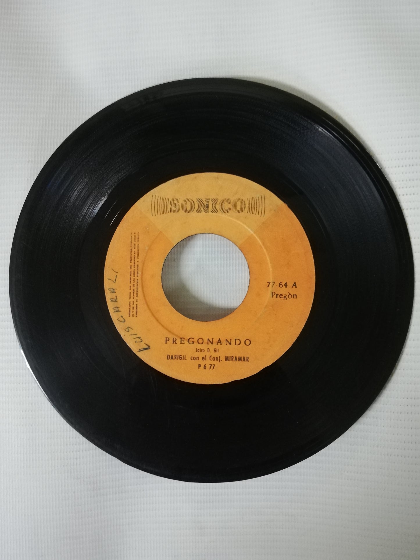 VINILO CONJUNTO MIRAMAR - PREGONANDO / AMORCITO MIO