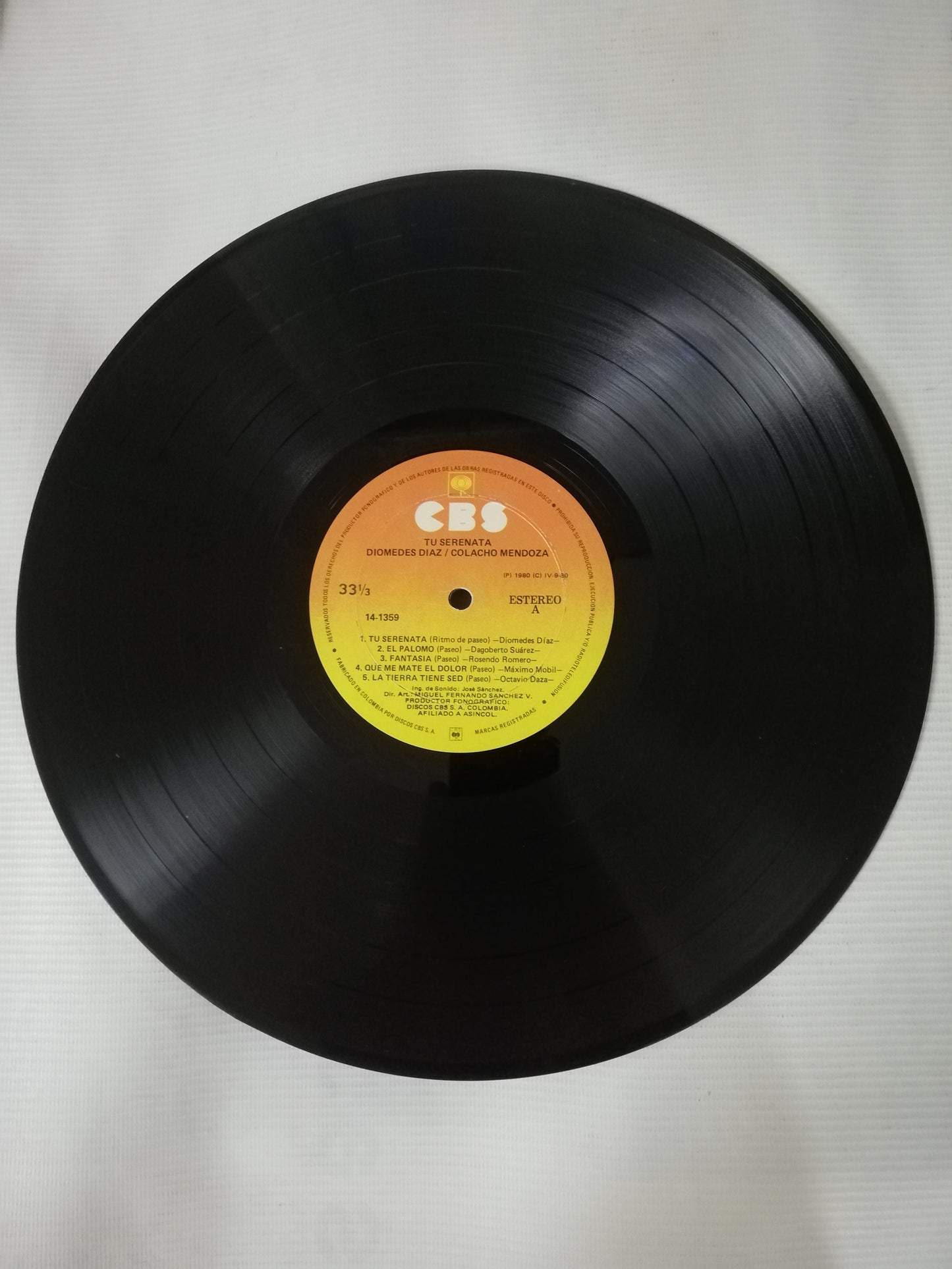 LP DIOMEDES DIAZ / COLACHO MENDOZA - TU SERENATA