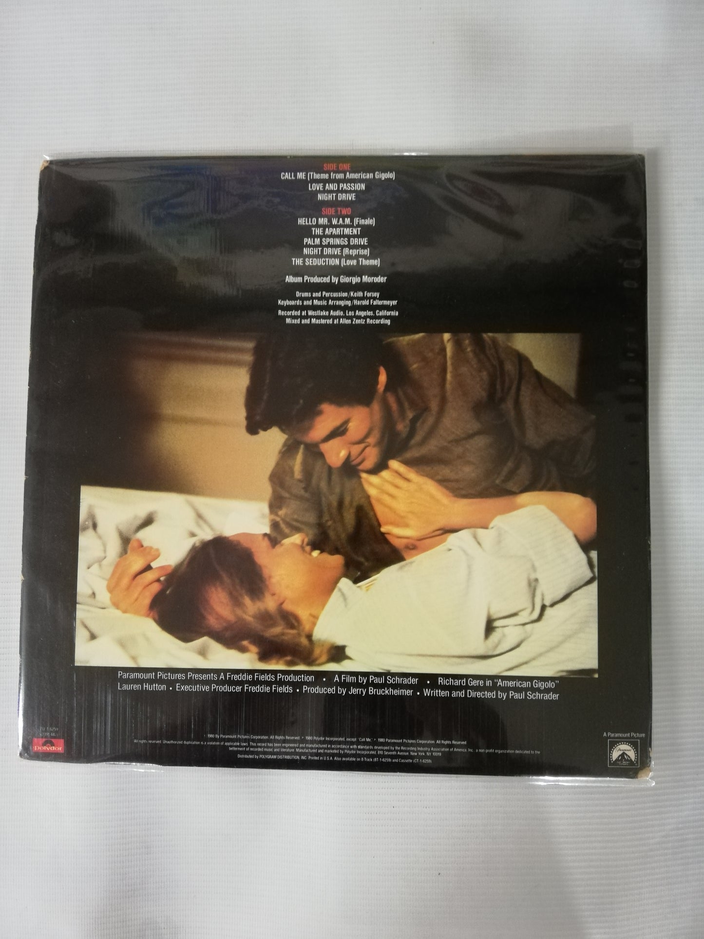 LP AMERICAN GIGOLO - ORIGINAL SOUNDTRACK RECORDING - MUSIC COMPOSED BY GIORGIO MORODER