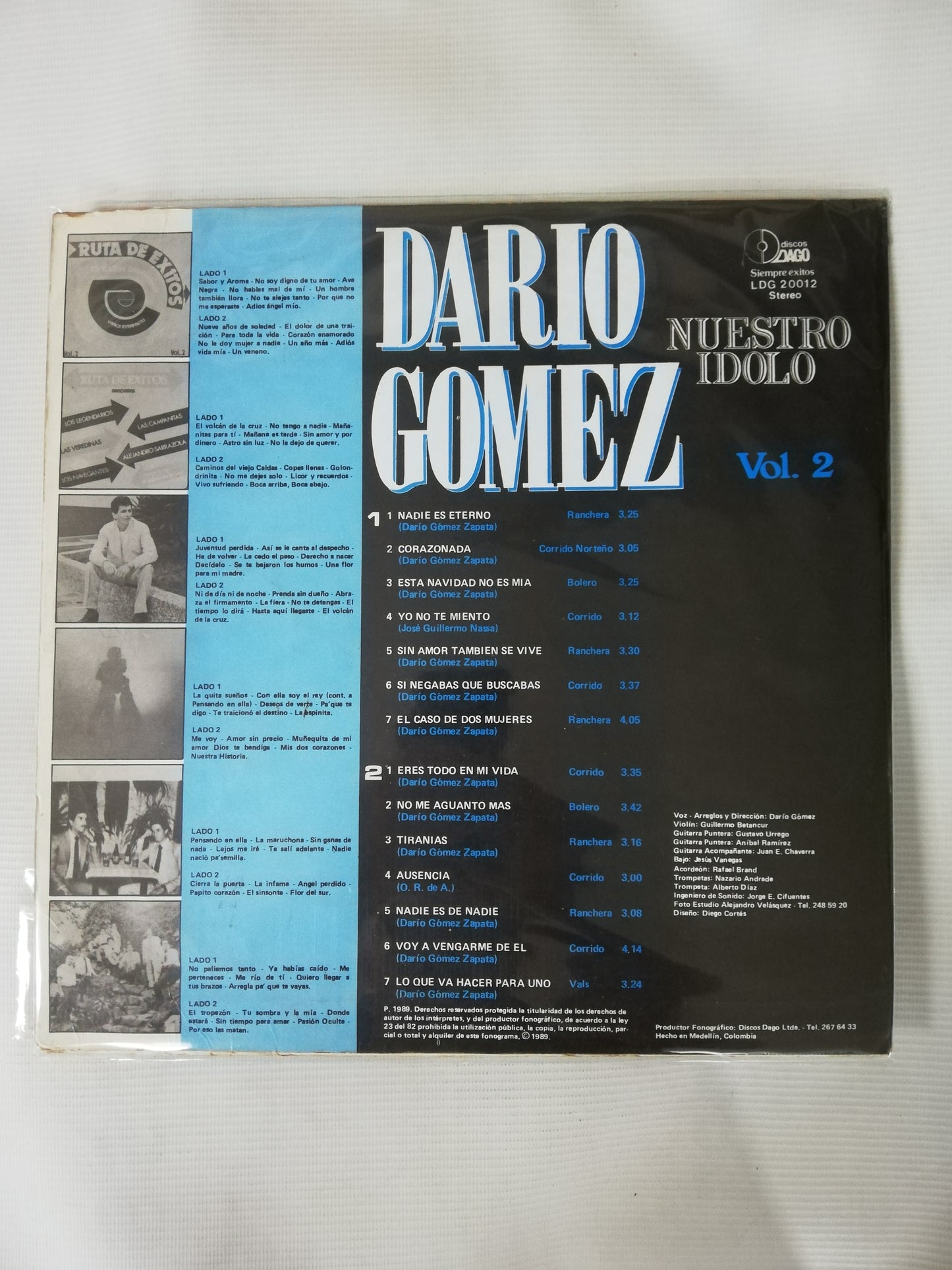 LP DARIO GOMEZ - 14 EXITOS CON DARIO GOMEZ VOL. 2 NUESTRO IDOLO