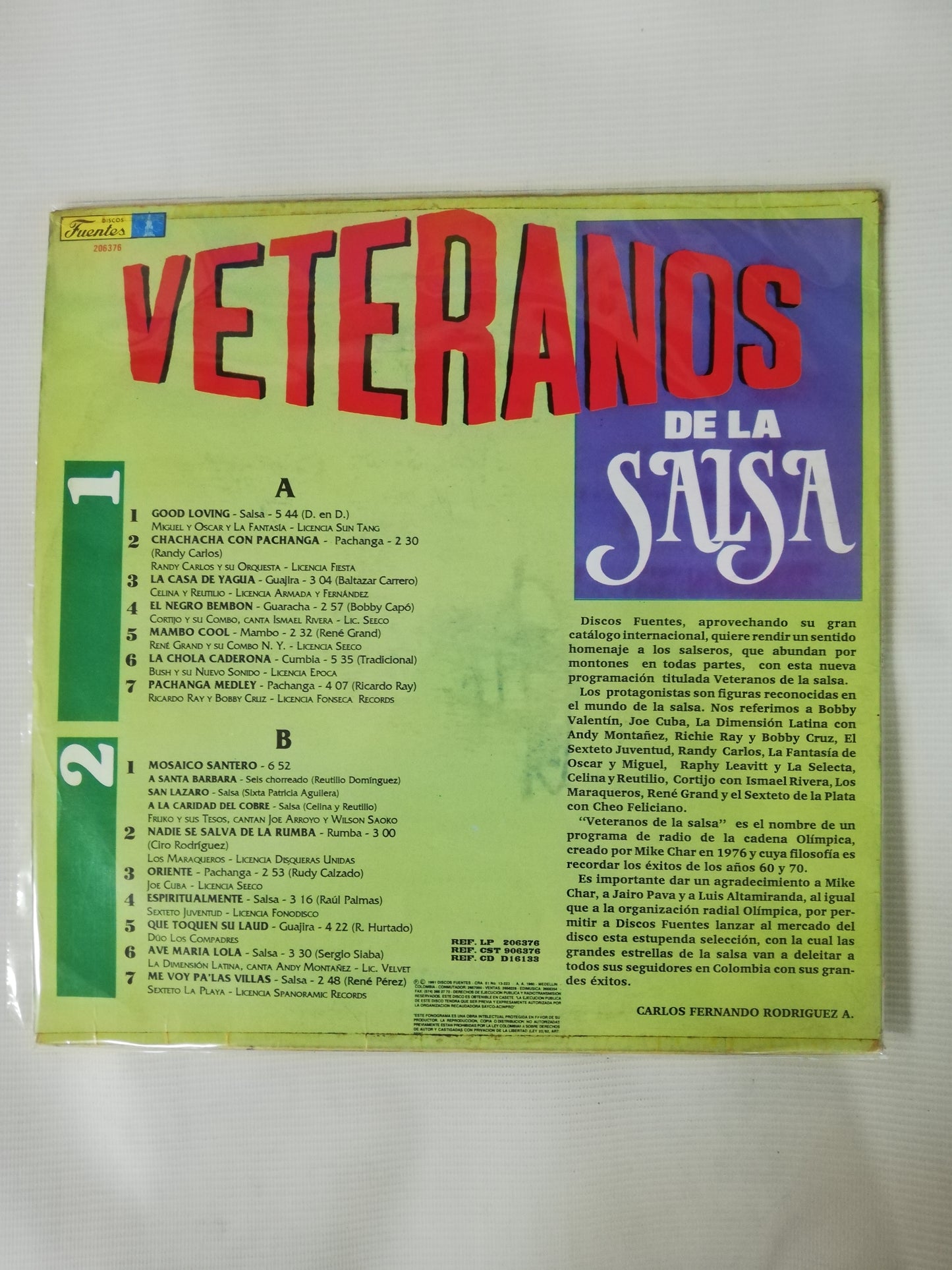 LP VETERANOS DE LA SALSA - VETERANOS DE LA SALSA VOL. 1