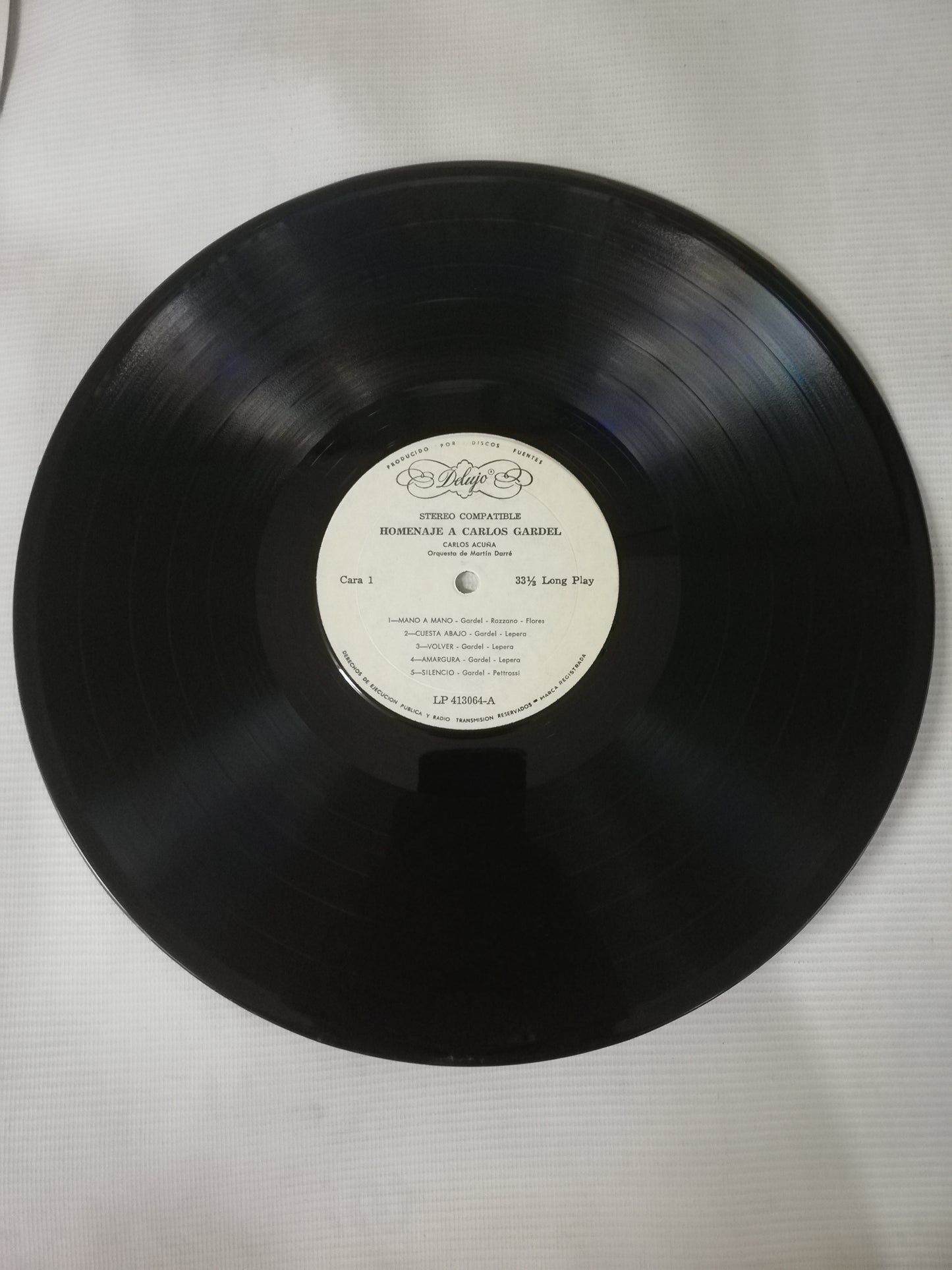 LP CARLOS ACUÑA CON LA ORQUESTA DE MARTIN DARRÉ - HOMENAJE A CARLOS GARDEL