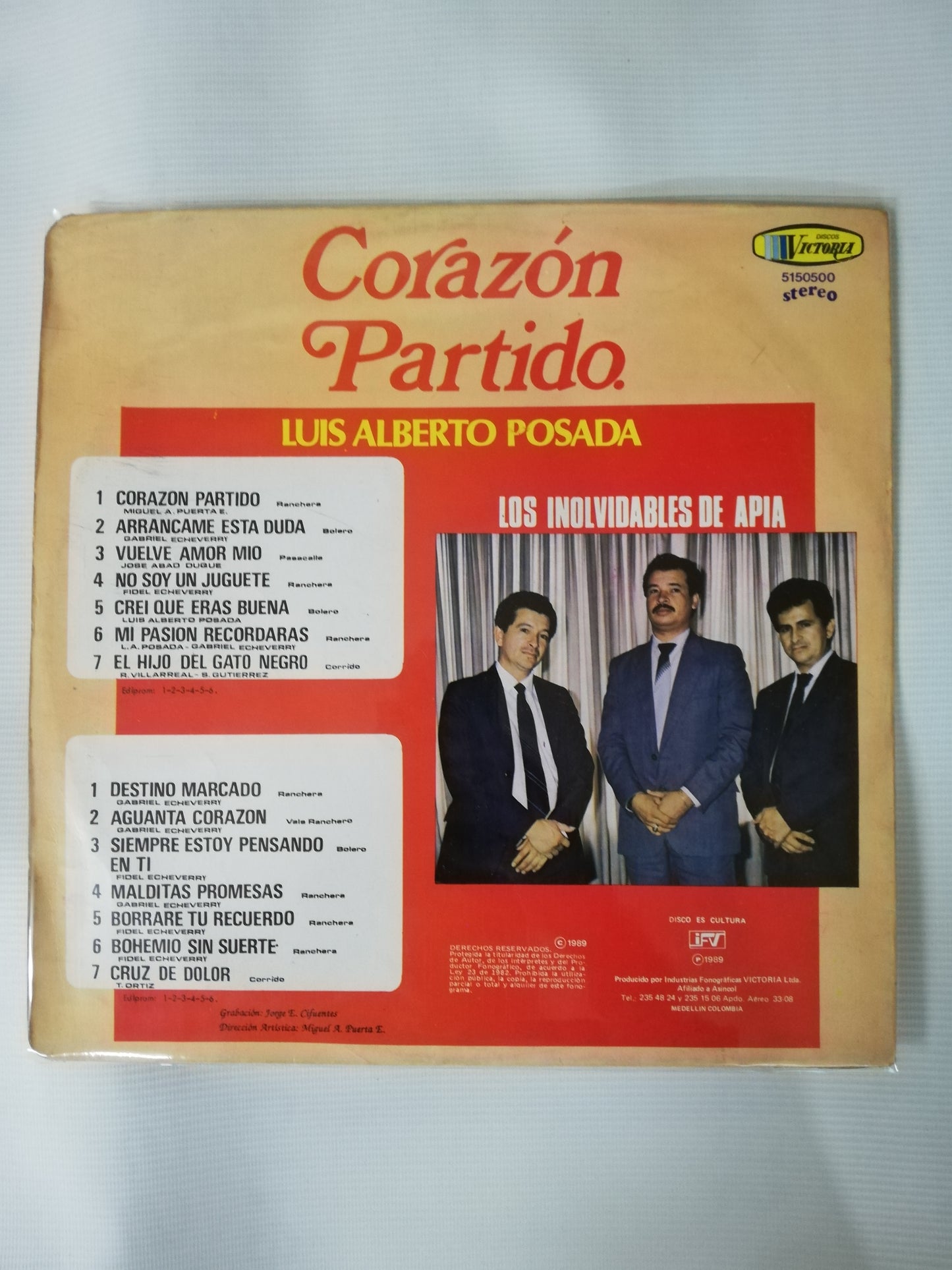 LP LUIS ALBERTO POSADA Y LOS INOLVIDABLES DE APIA - CORAZÓN PARTIDO
