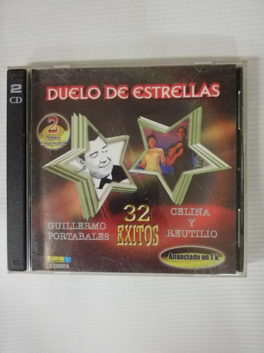 CD GUILLERMO PORTABALES / CELINA Y REUTILIO - DUELO DE ESTRELLAS - 20 EXITOS - CD X 2