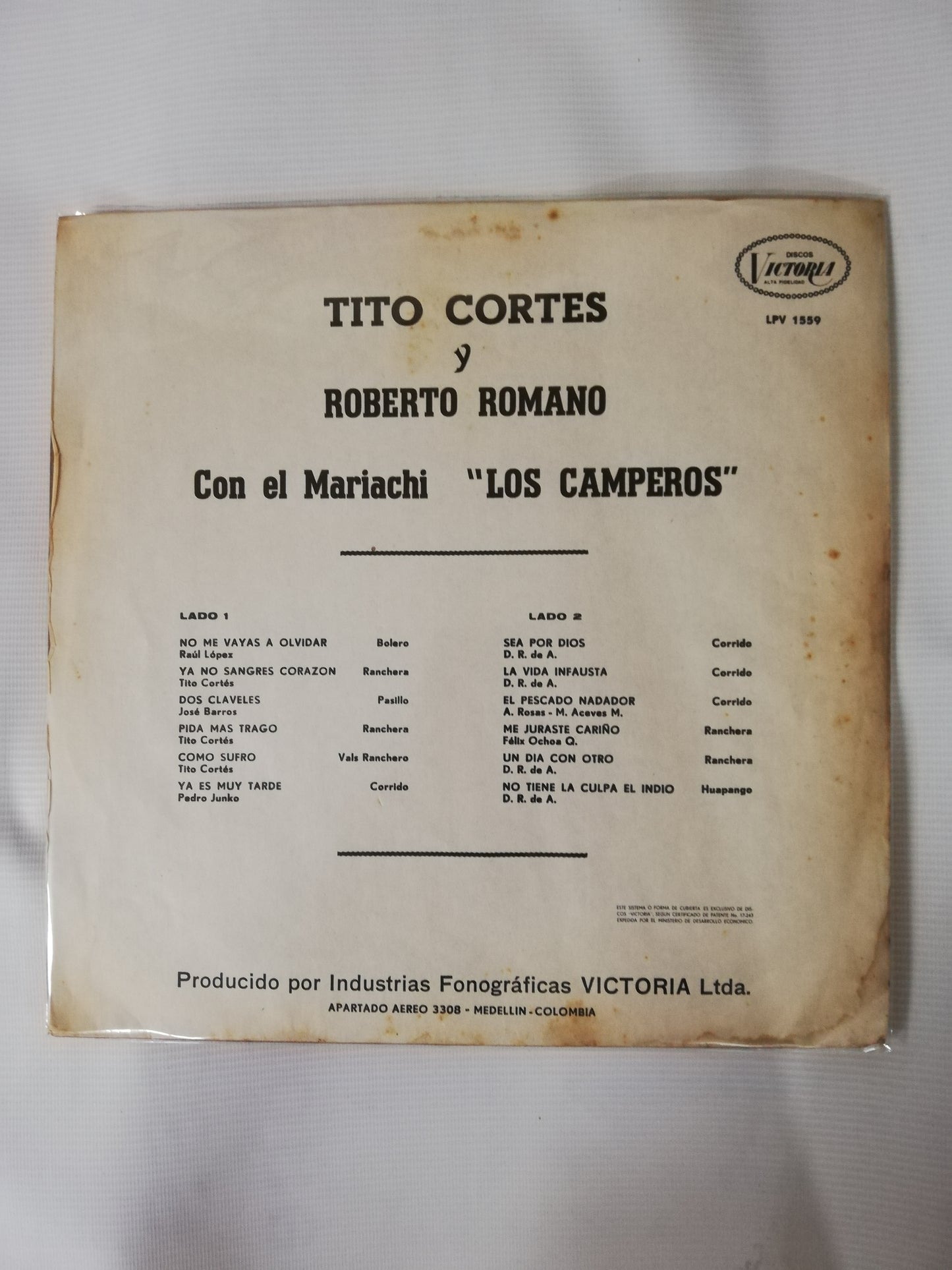 LP TITO CORTES Y ROBERTO ROMANO - CON EL MARIACHI LOS CAMPEROS