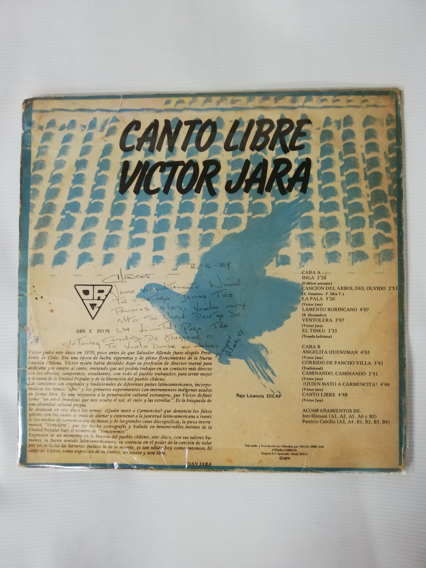 LP VICTOR JARA - CANTO LIBRE