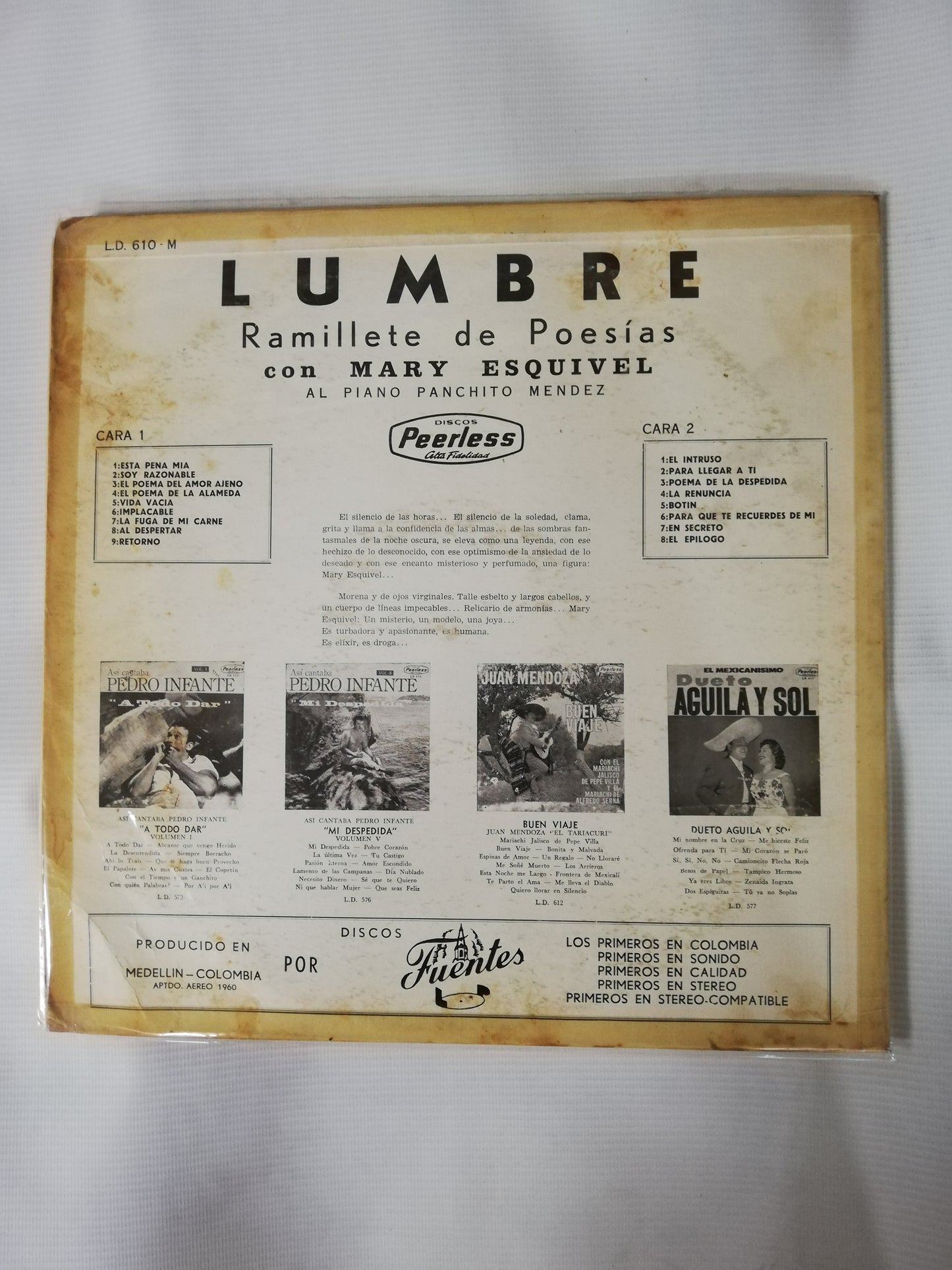 LP MARY ESQUIVEL - LUMBRE RAMILLETE DE POESIAS CON MARY ESQUIVEL