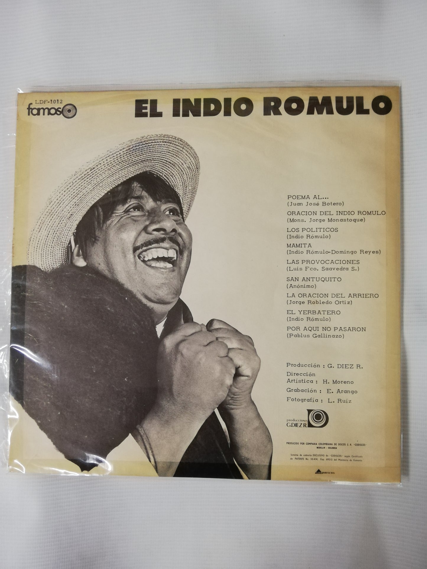LP EL INDIO ROMULO - POESÍA RÚSTICA, Y DE PROTESTA
