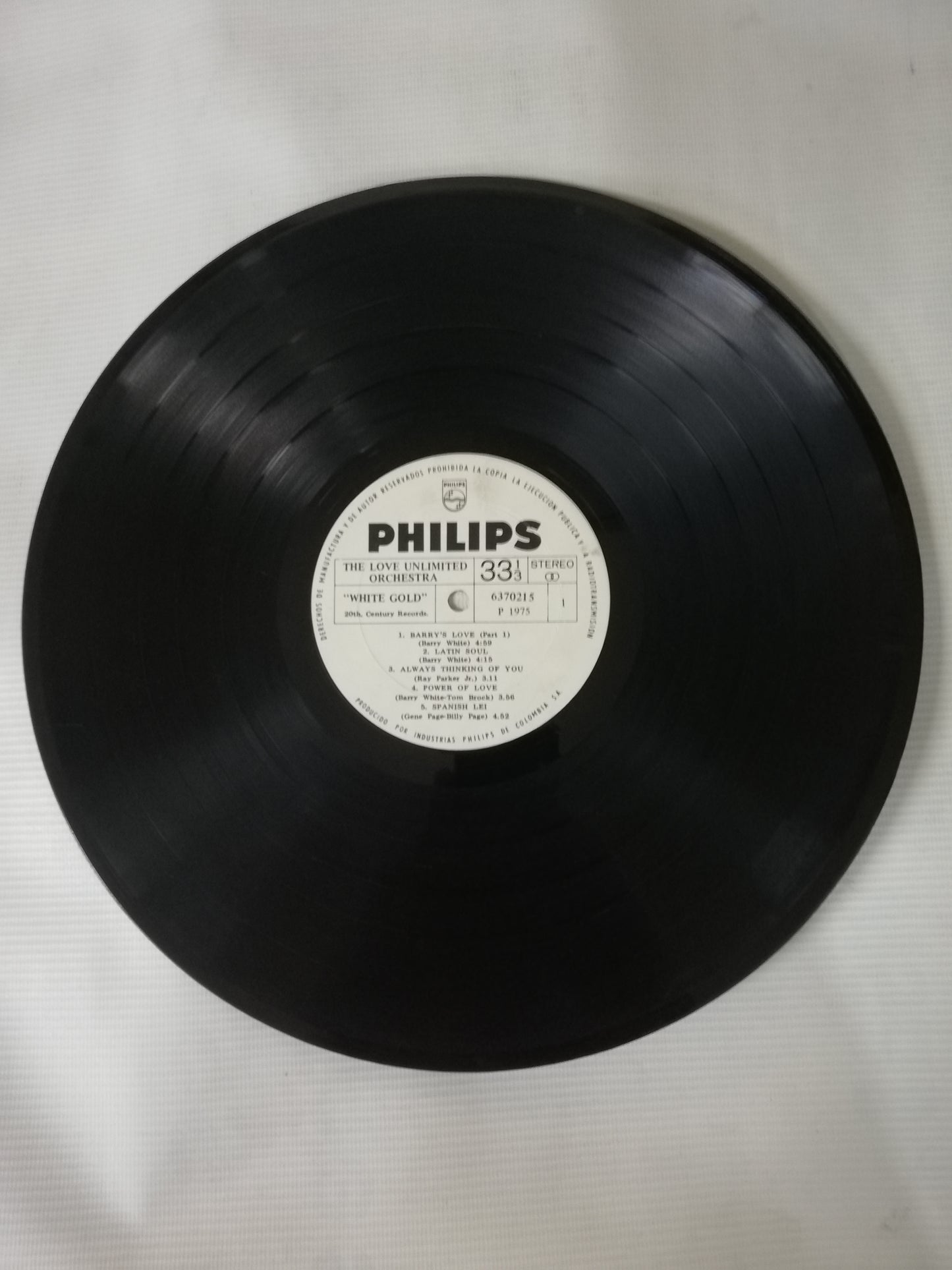 LP BARRY WHITE AND THE LOVE UNLIMITED ORCHESTRA - WHITE GOLD