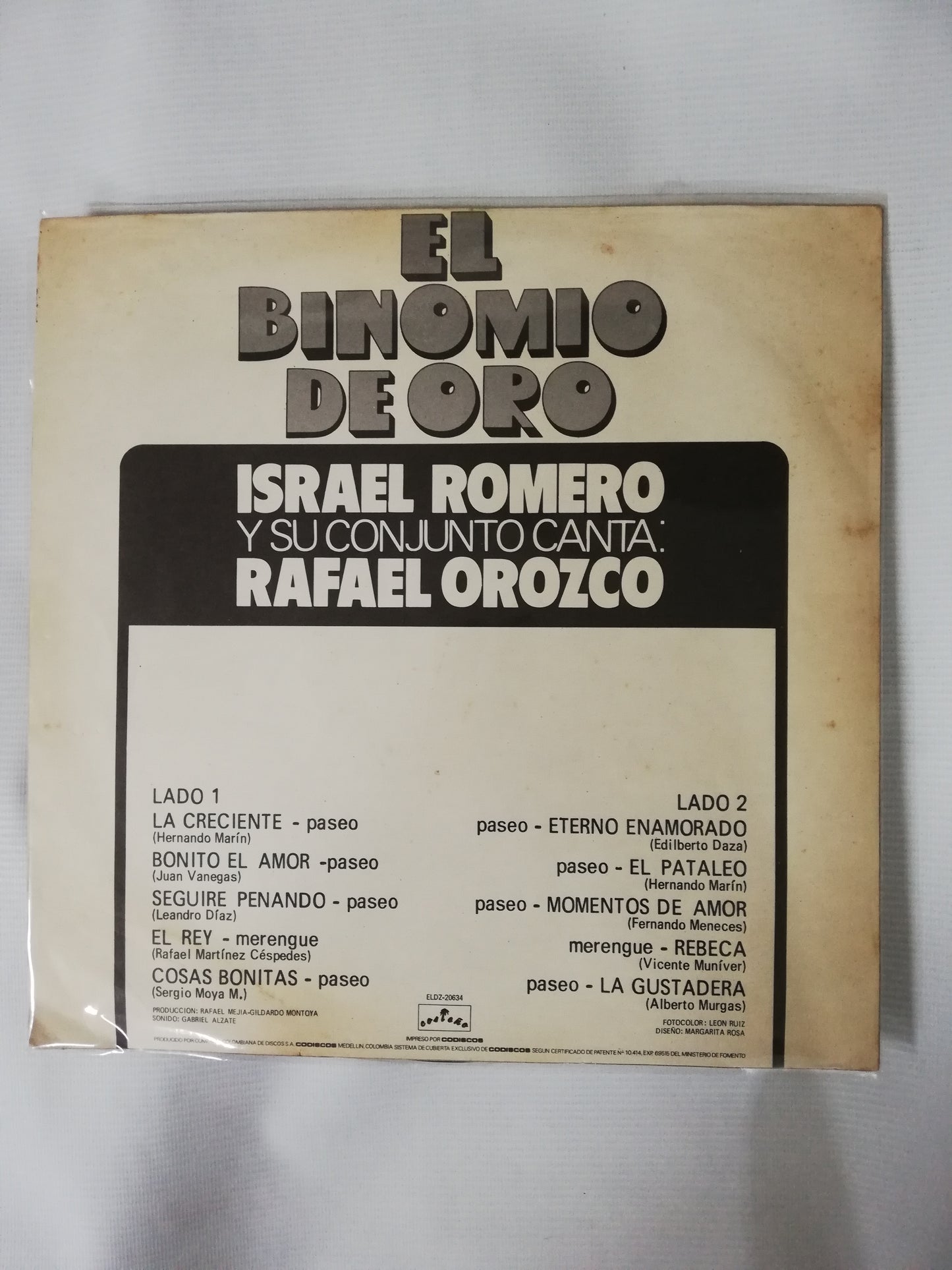 LP EL BINOMIO DE ORO, ISRAEL ROMERO Y SU CONJUNTO - CANTA: RAFAEL OROZCO