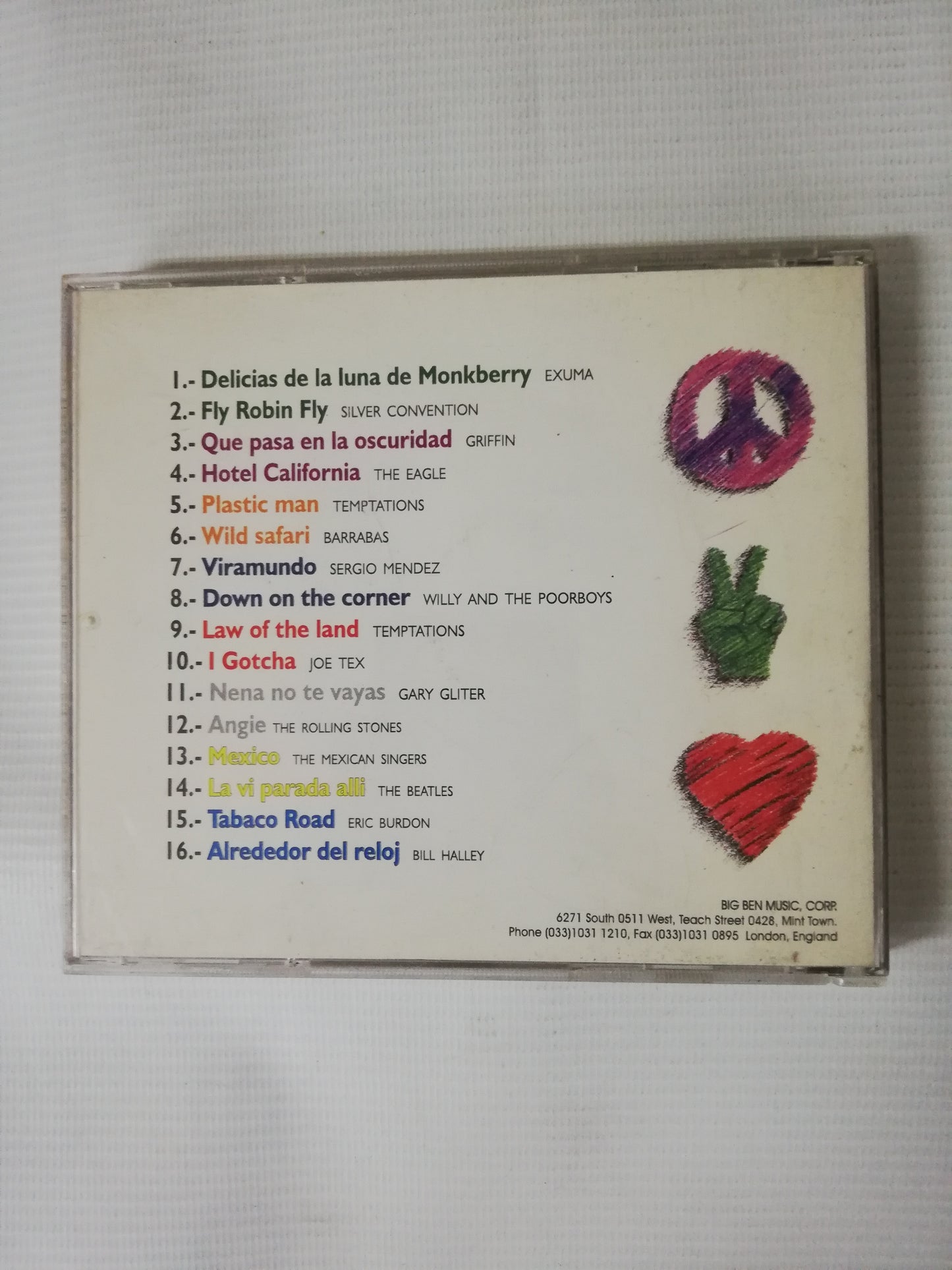 CD INOLVIDABLE ROCK AÑOS 60 Y 70 - ROCK COMPILATION