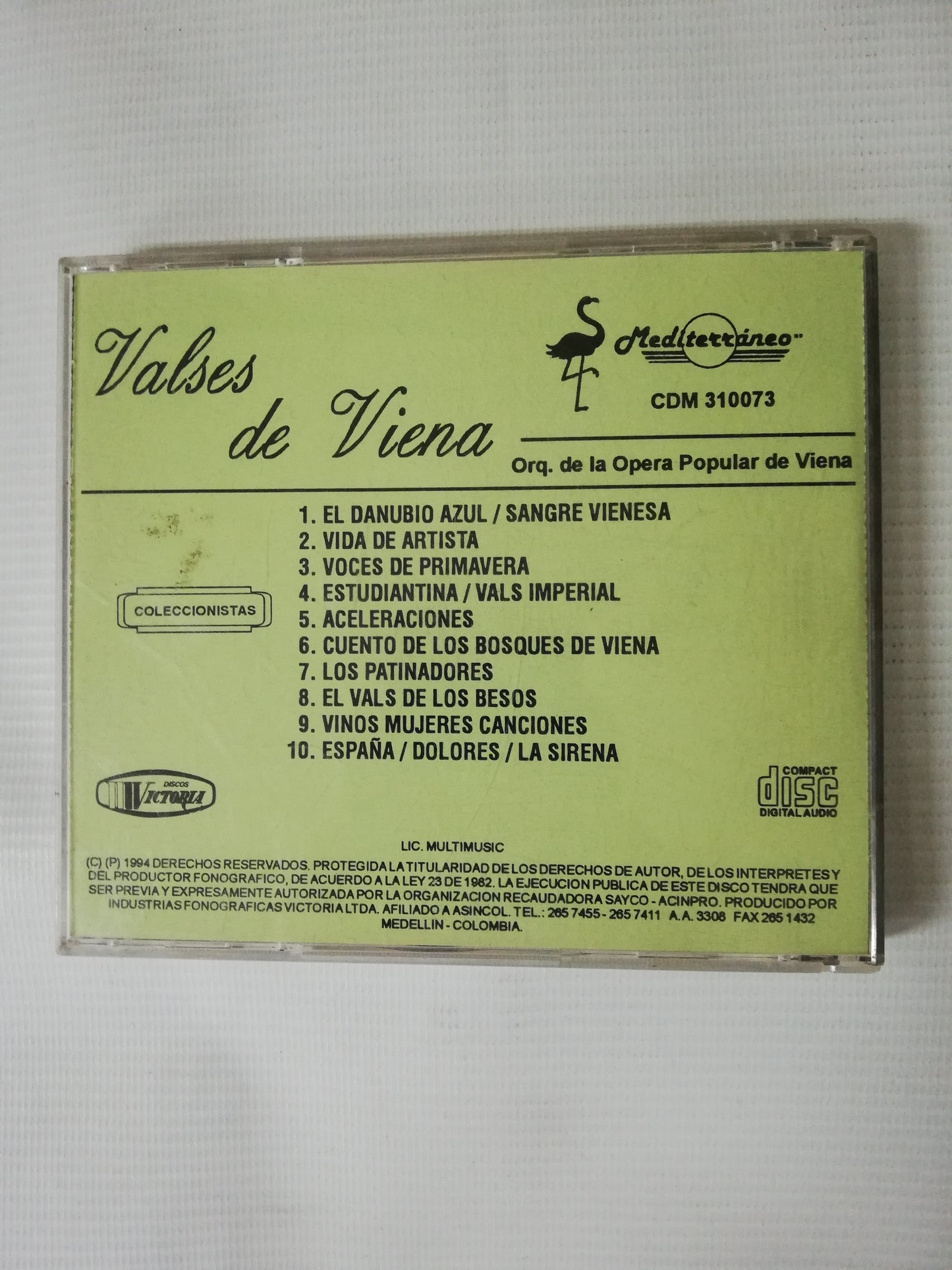 CD ORQUESTA DE LA OPERA POPULAR DE VIENA - VALSES DE VIENA