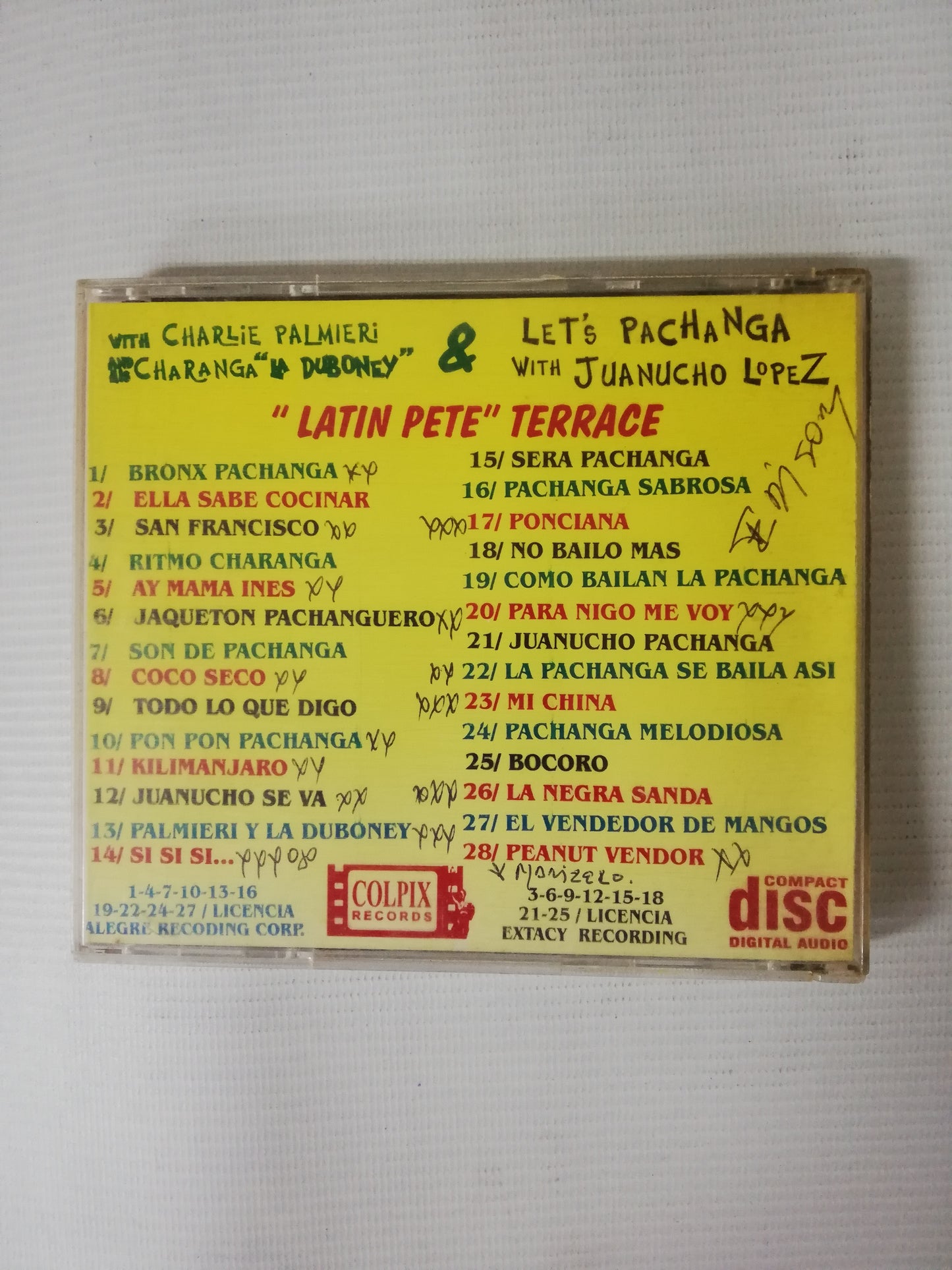 CD CHARLIE PALMIERI AND HIS CHARANGA DUBONEY / LET´S PACHANGA WITH JUANUCHO LOPEZ & "LATIN PETE" TERRACE