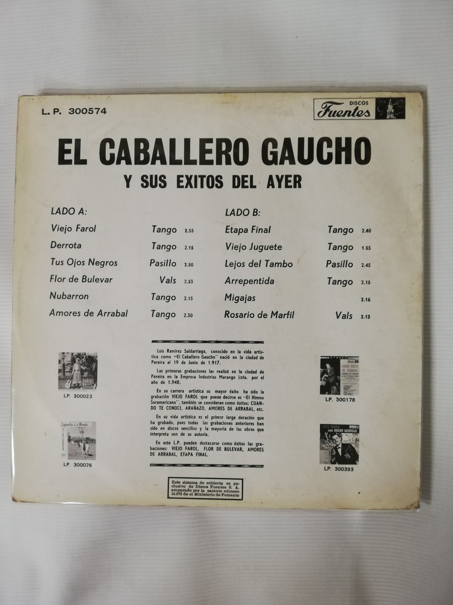 LP EL CABALLERO GAUCHO - EL CABALLERO GAUCHO Y SUS EXITOS DEL AYER