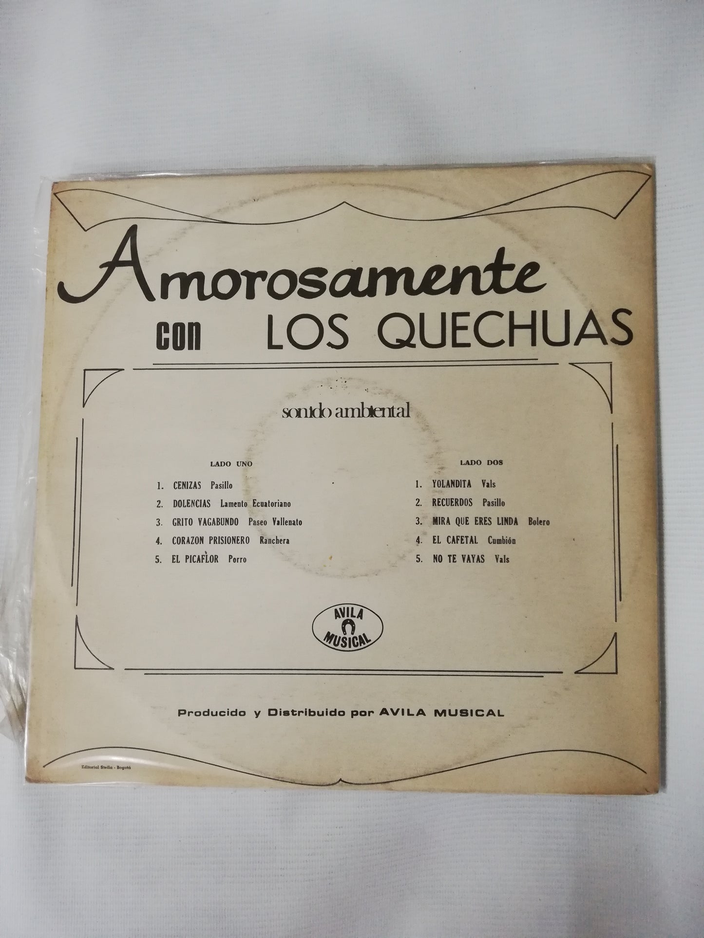 LP LOS QUECHUAS - AMOROSAMENTE CON LOS QUECHUAS