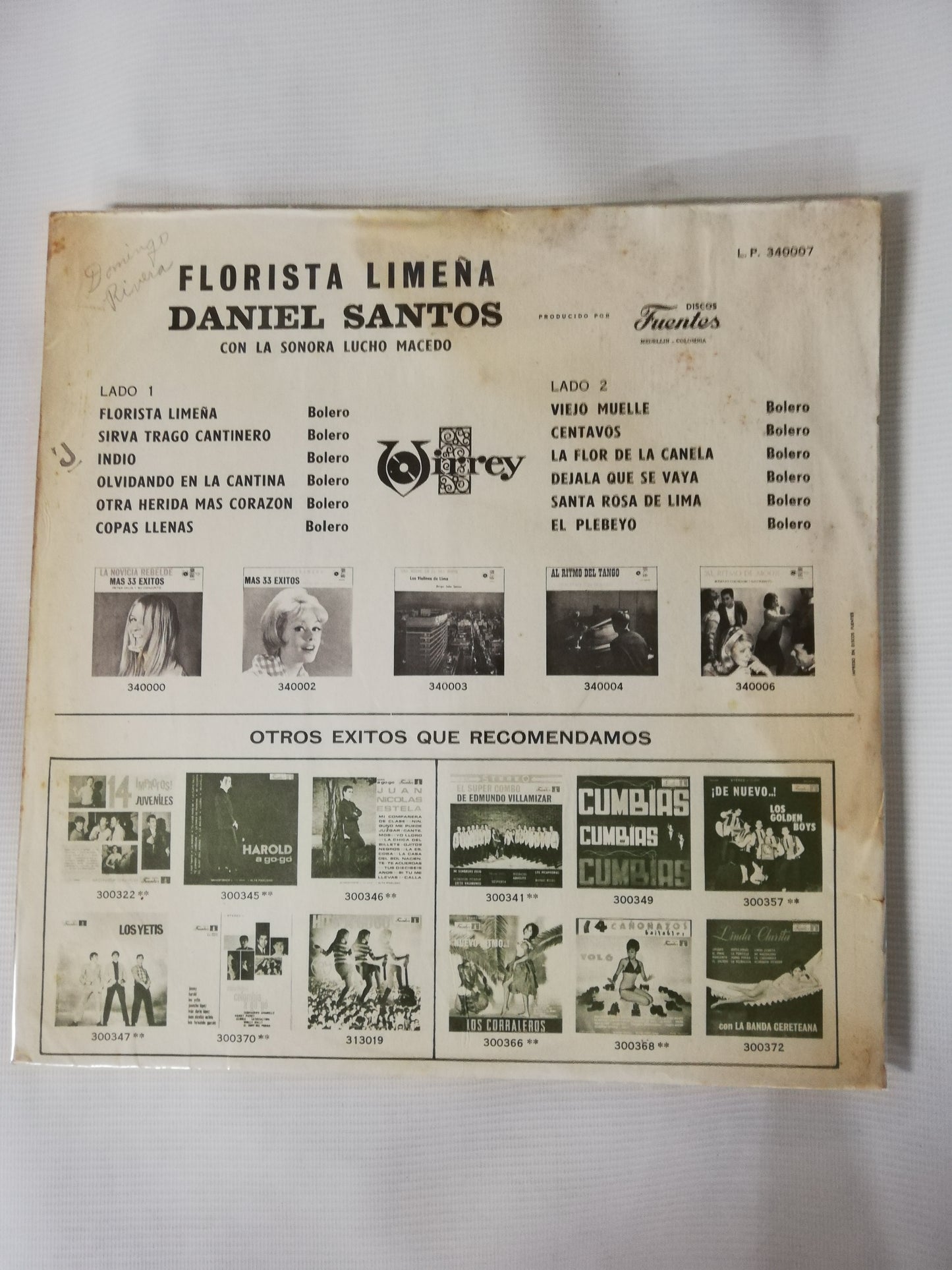 LP DANIEL SANTOS CON LA SONORA DE LUCHO MACEDO - FLORISTA LIMEÑA