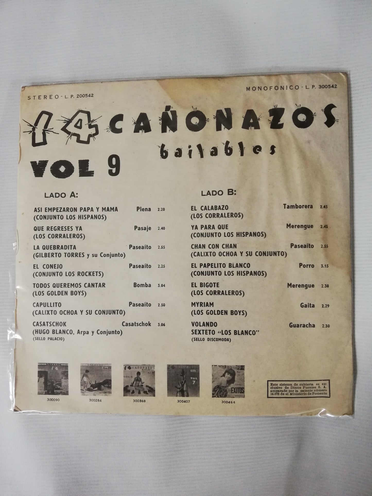 LP 14 CAÑONAZOS BAILABLES - 14 CAÑONAZOS BAILABLES VOL. 9