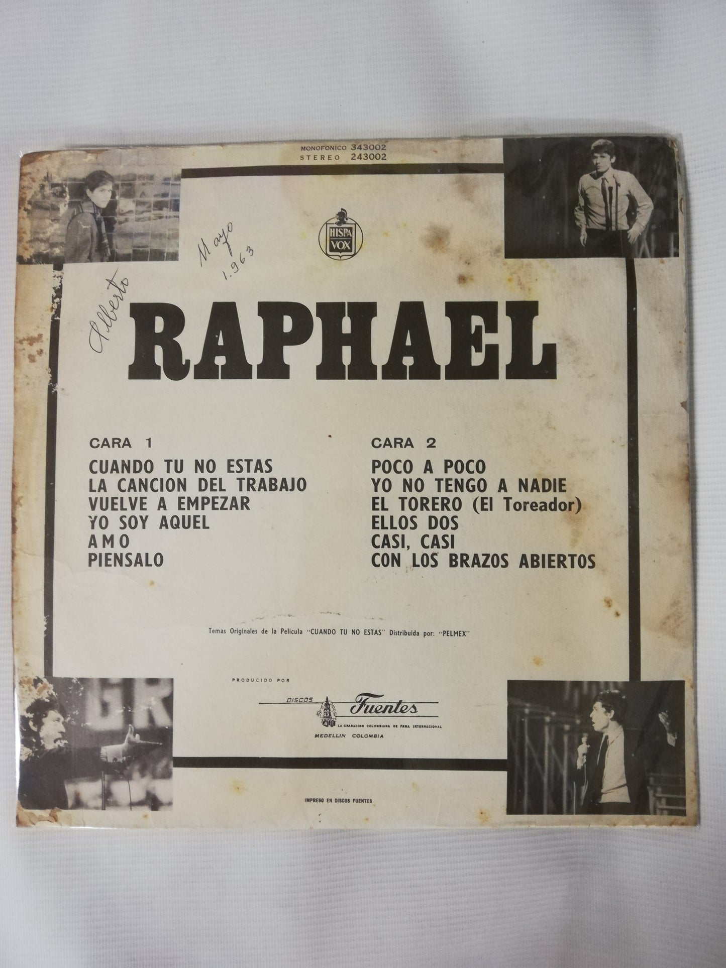 LP RAPHAEL - CUANDO TU NO ESTAS