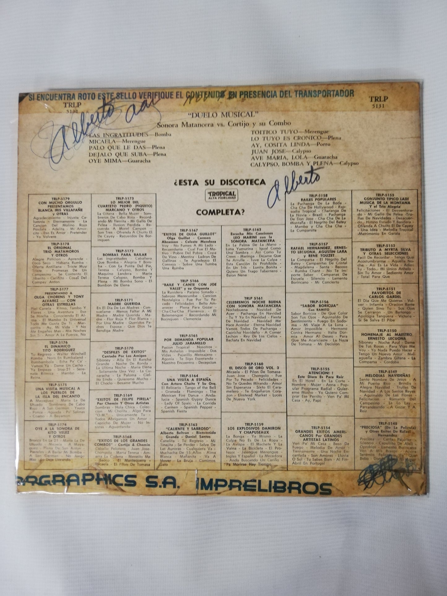 LP CORTIJO Y SU COMBO / SONORA MATANCERA - DUELO MUSICAL
