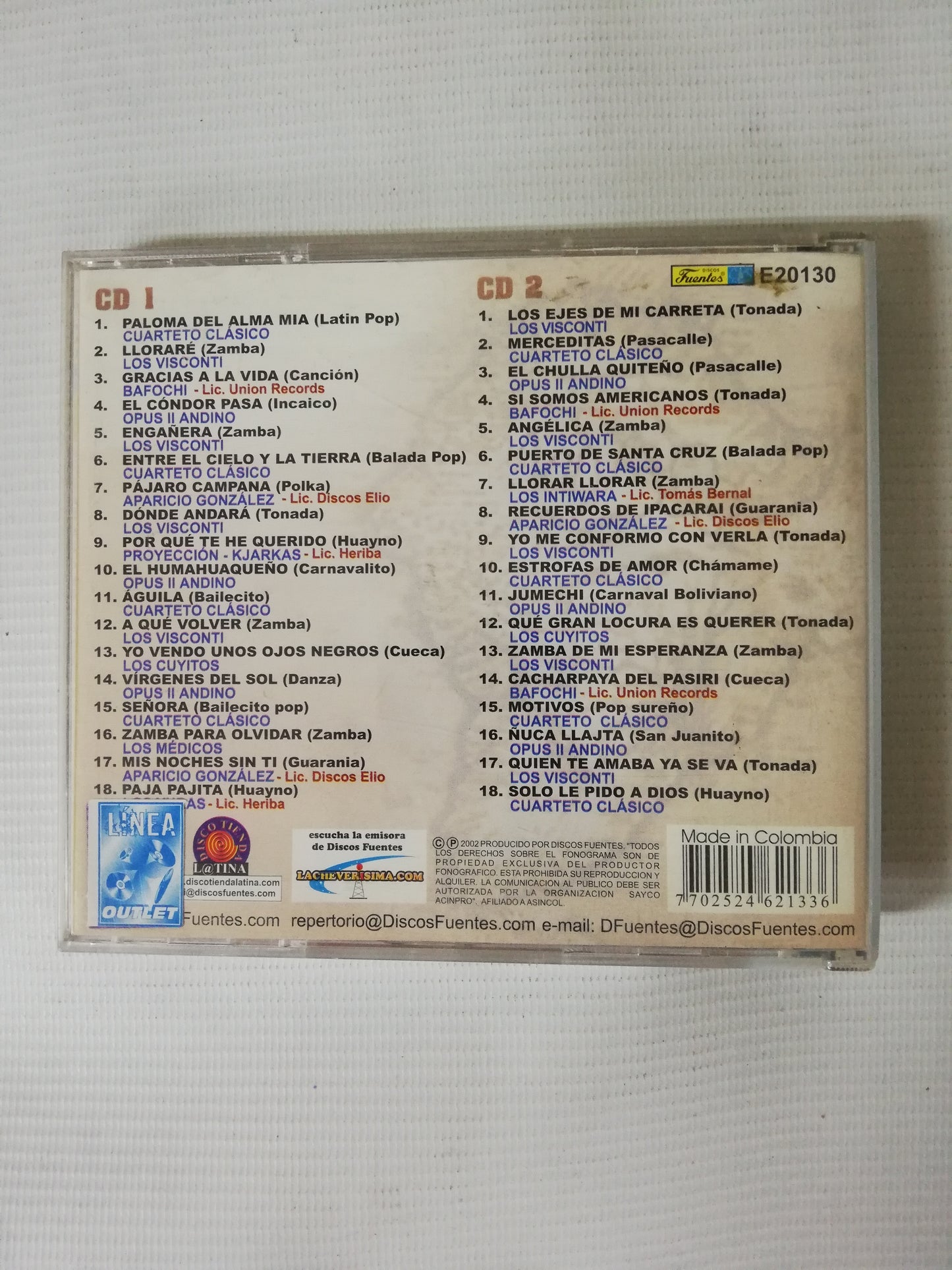 CD MÚSICA Y FOLCLOR DE LA PAMPA SURAMERICANA - VARIOS INTÉRPRETES - CD X 2
