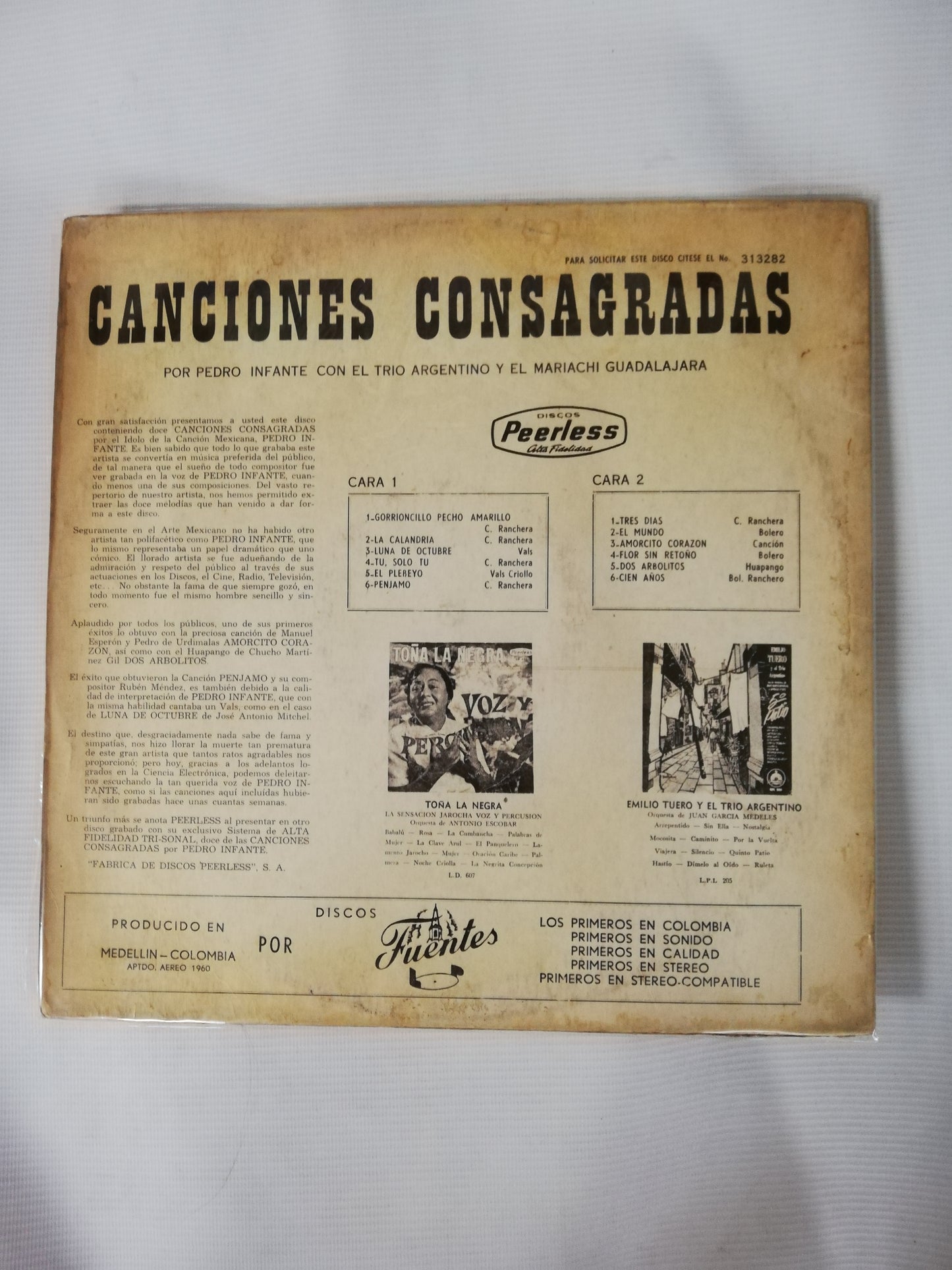 LP PEDRO INFANTE - CANCIONES CONSAGRADAS