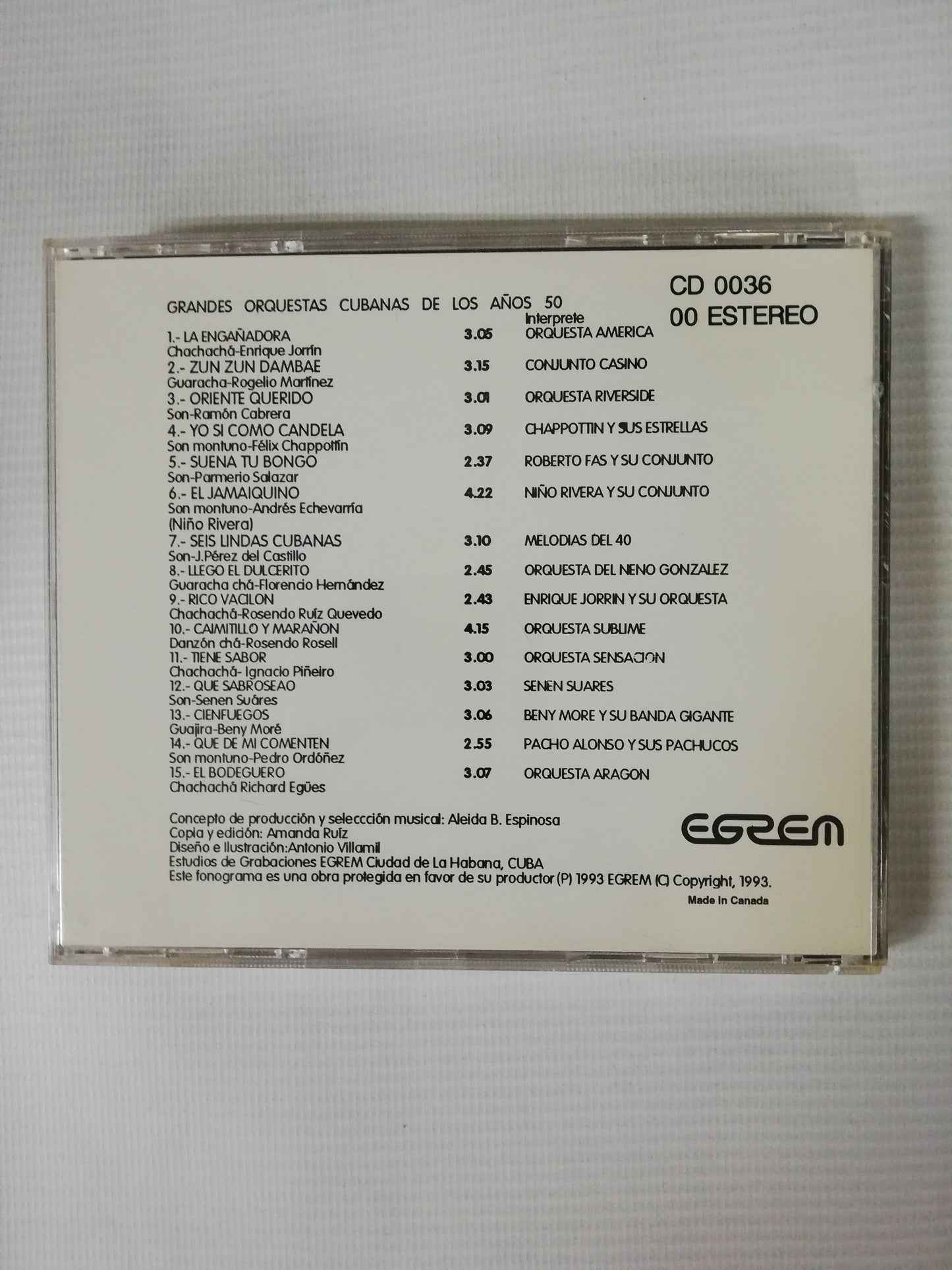 CD GRANDES ORQUESTAS CUBANAS DE LOS AÑOS 50 - VARIOS INTÉRPRETES
