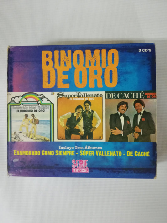 CD BINOMIO DE ORO - ENAMORADO COMO SIEMPRE / SUPER VALLENATO / DE CACHÉ - INCLUYE 3 ALBUMES
