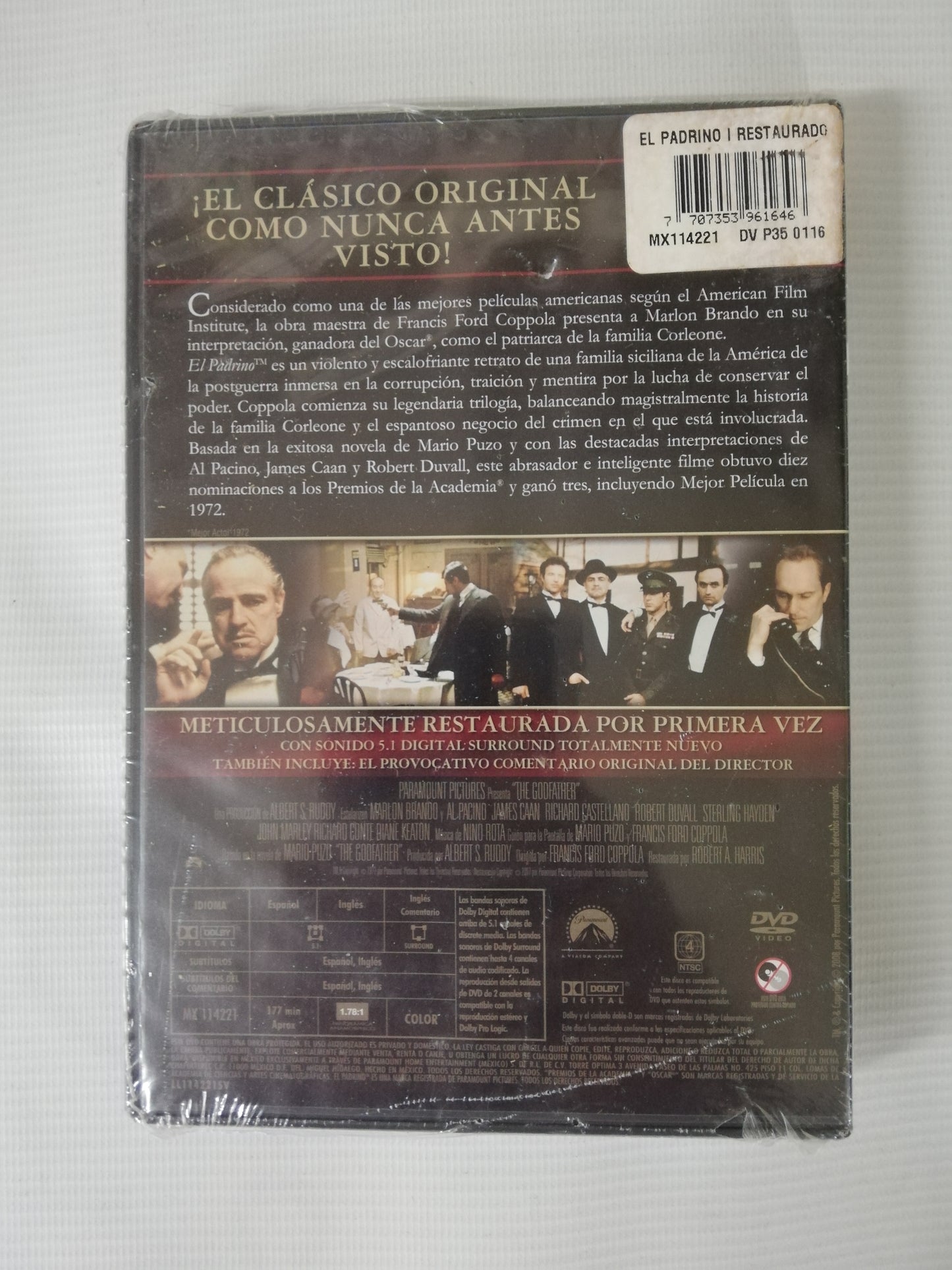 DVD EL PADRINO - FRANCIS FORD COPPOLA