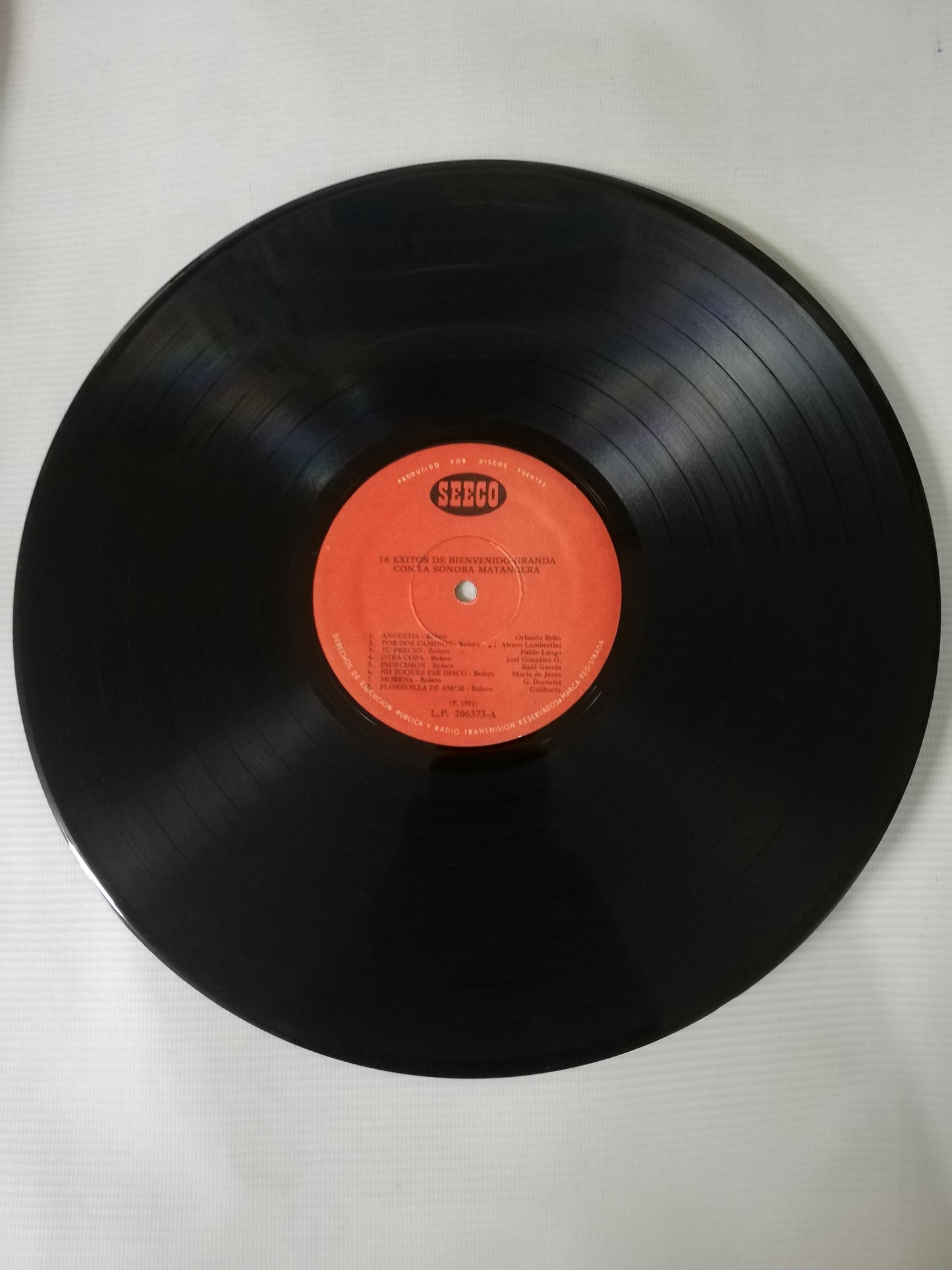 LP BIENVENIDO GRANDA - 16 EXITOS DE BIENVENIDO GRANDA CON LA SONORA MATANCERA VOL. 1