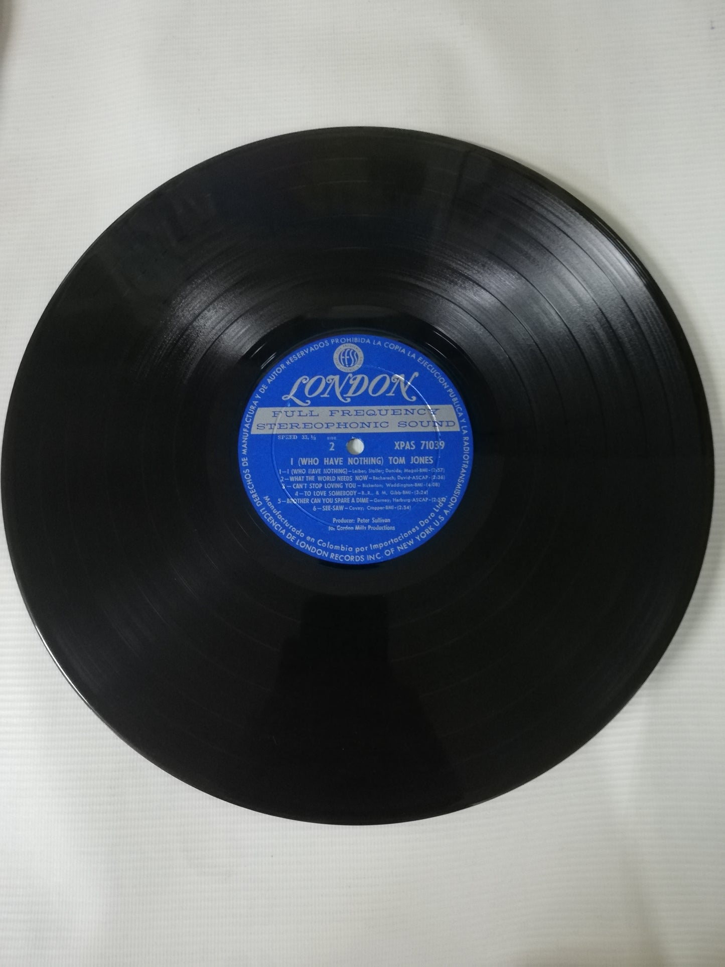 LP TOM JONES - I ( WHO HAVE NOTHING )
