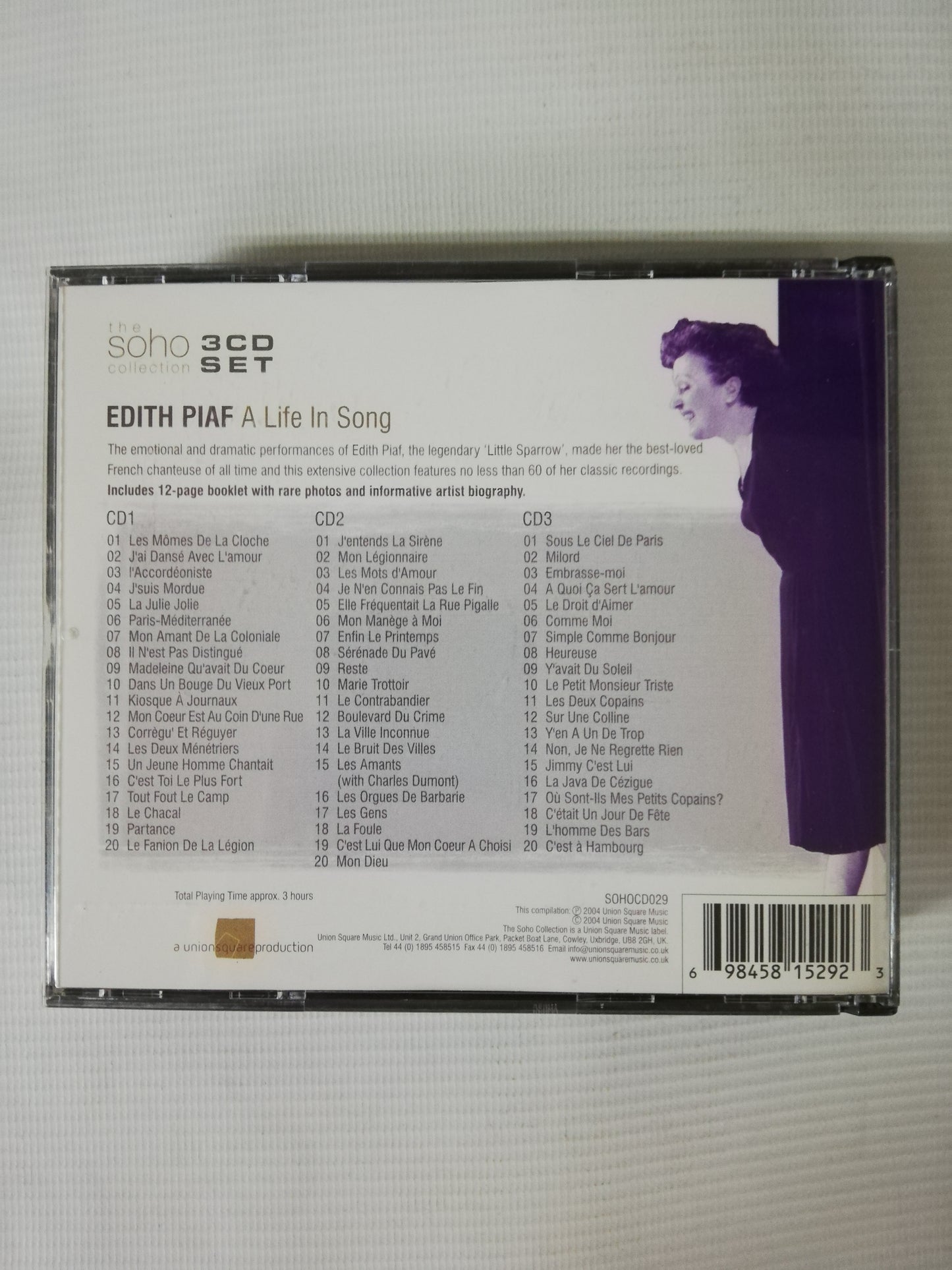 CD EDITH PIAF - A LIFE IN SONG - CD X 3