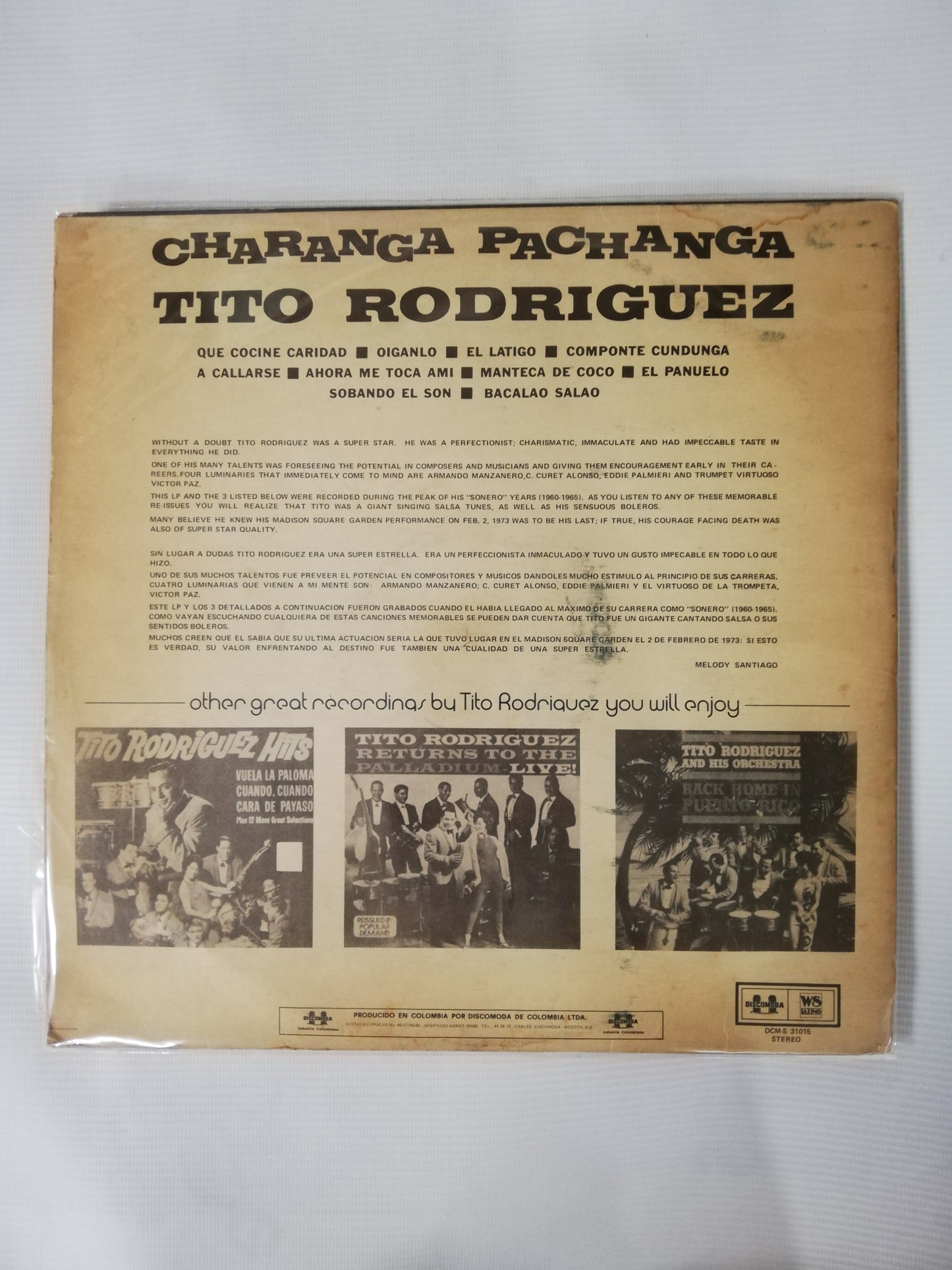 LP TITO RODRIGUEZ AND HIS ORCHESTRA - CHARANGA PACHANGA