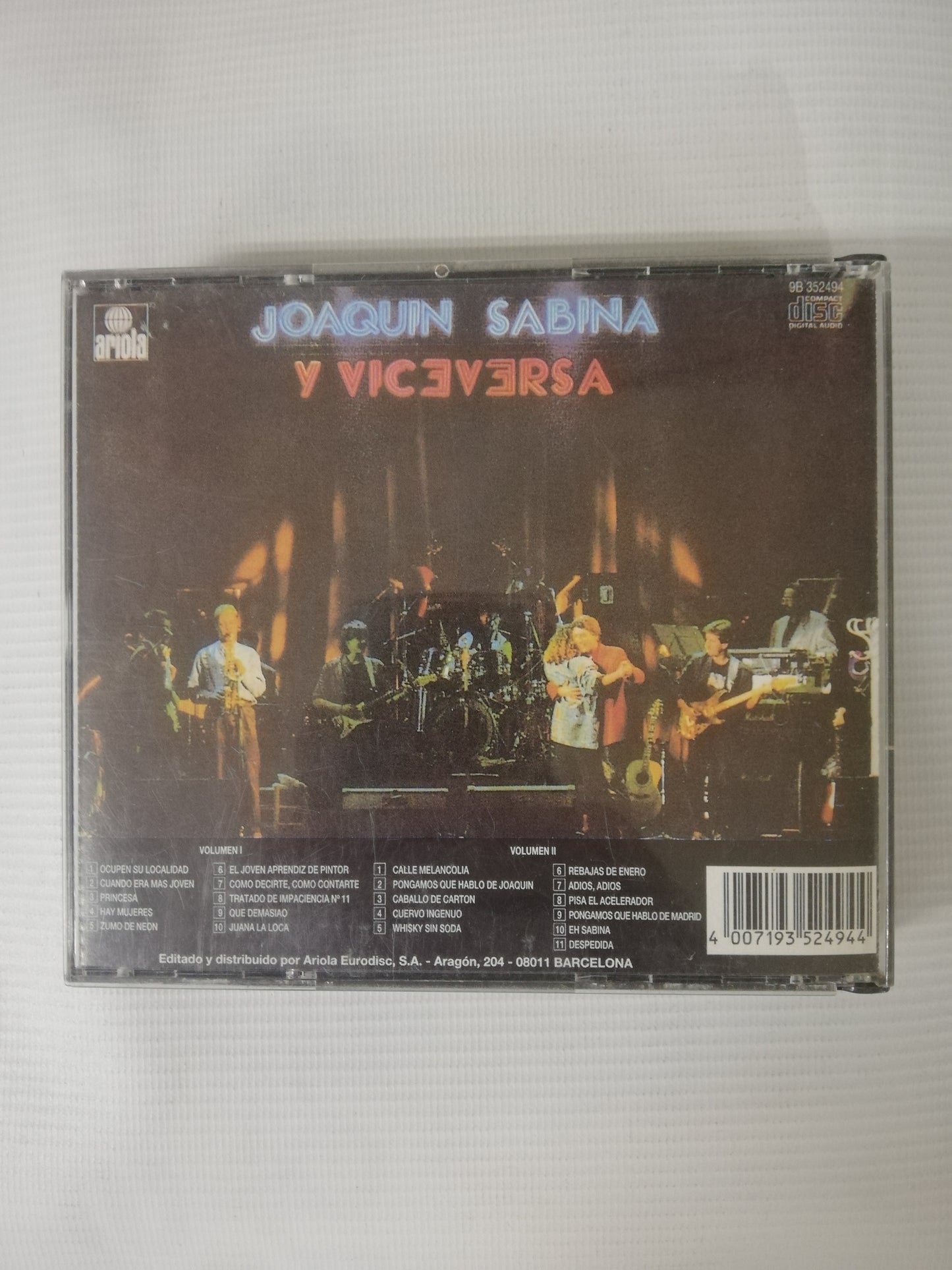 CD JOAQUIN SABINA Y VICEVERSA - EN DIRECTO - CD X 2