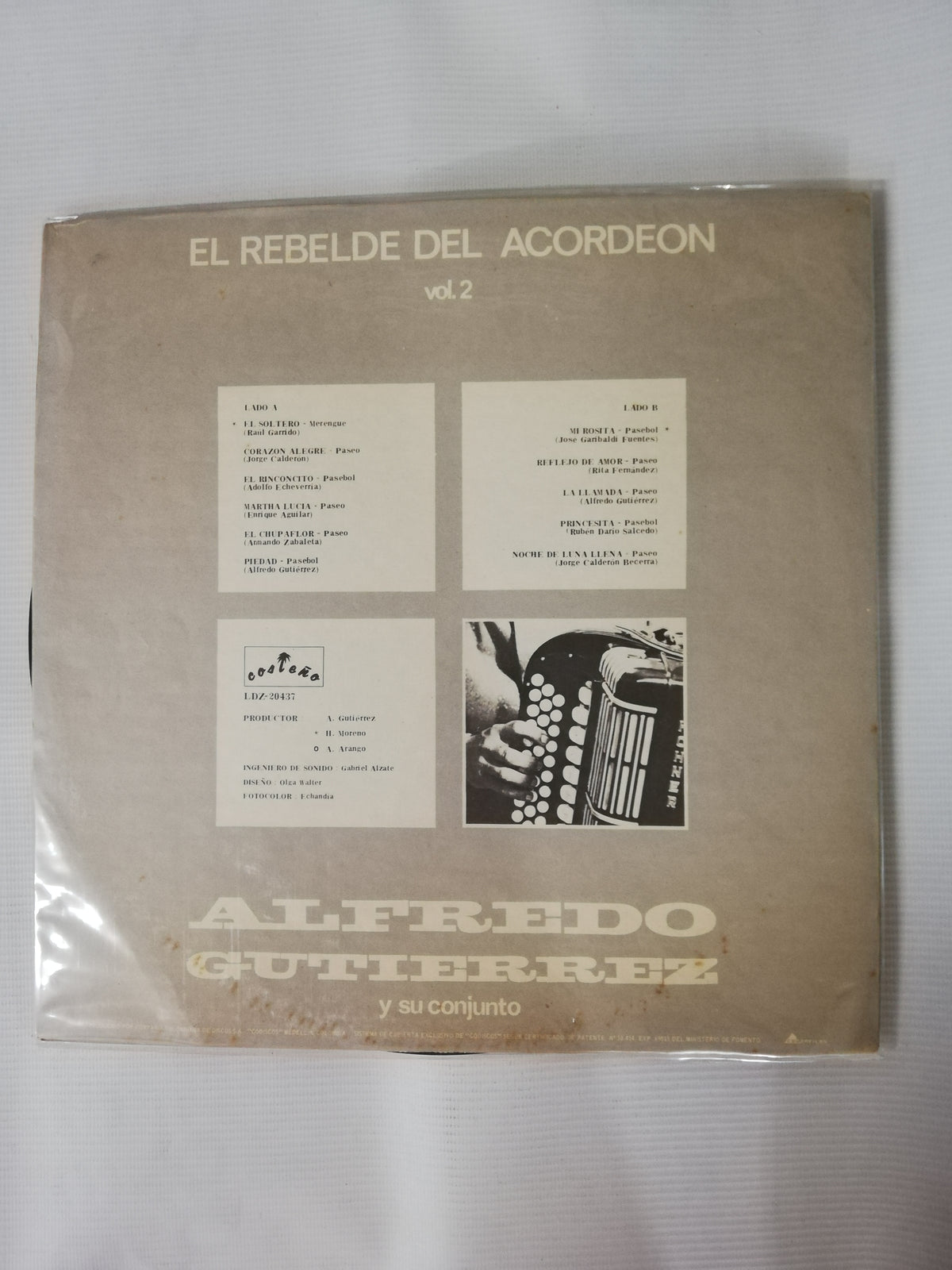 LP ALFREDO GUTIERREZ Y SU CONJUNTO - EL REBELDE DEL ACORDEÓN VOL. 2