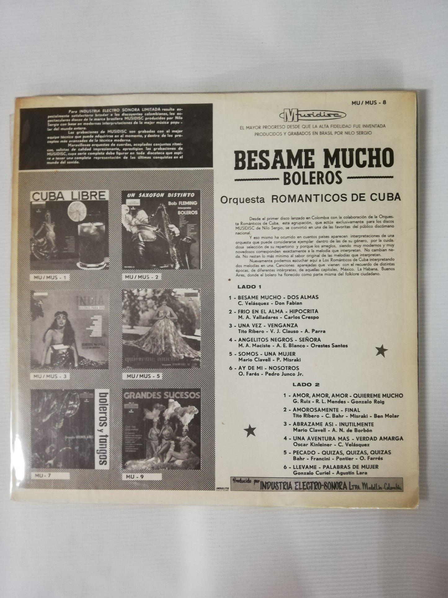 LP ORQUESTA ROMANTICOS DE CUBA - BESAME MUCHO BOLEROS