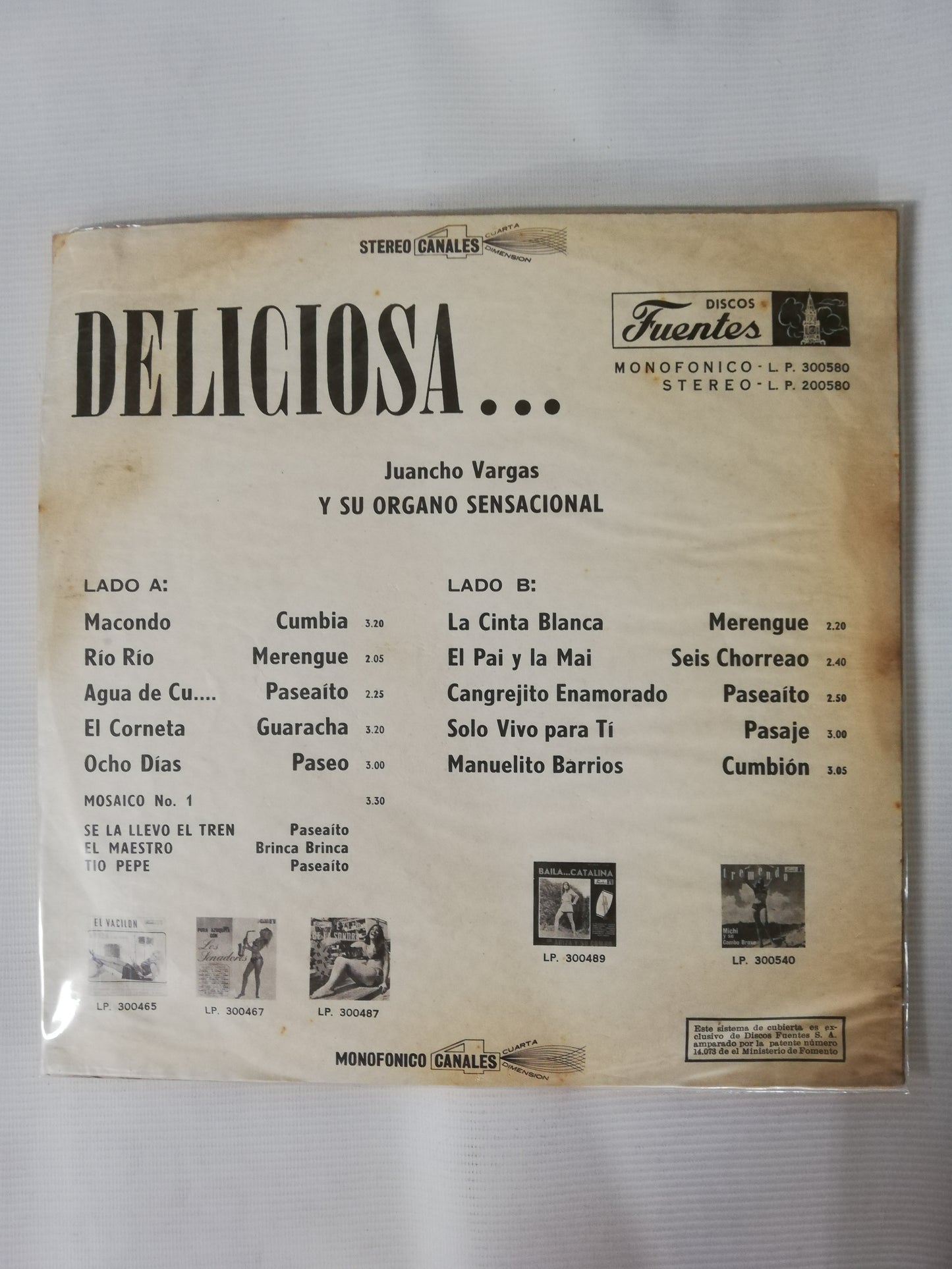 LP JUANCHO VARGAS Y SU ORGANO SENSACIONAL - DELICIOSA...