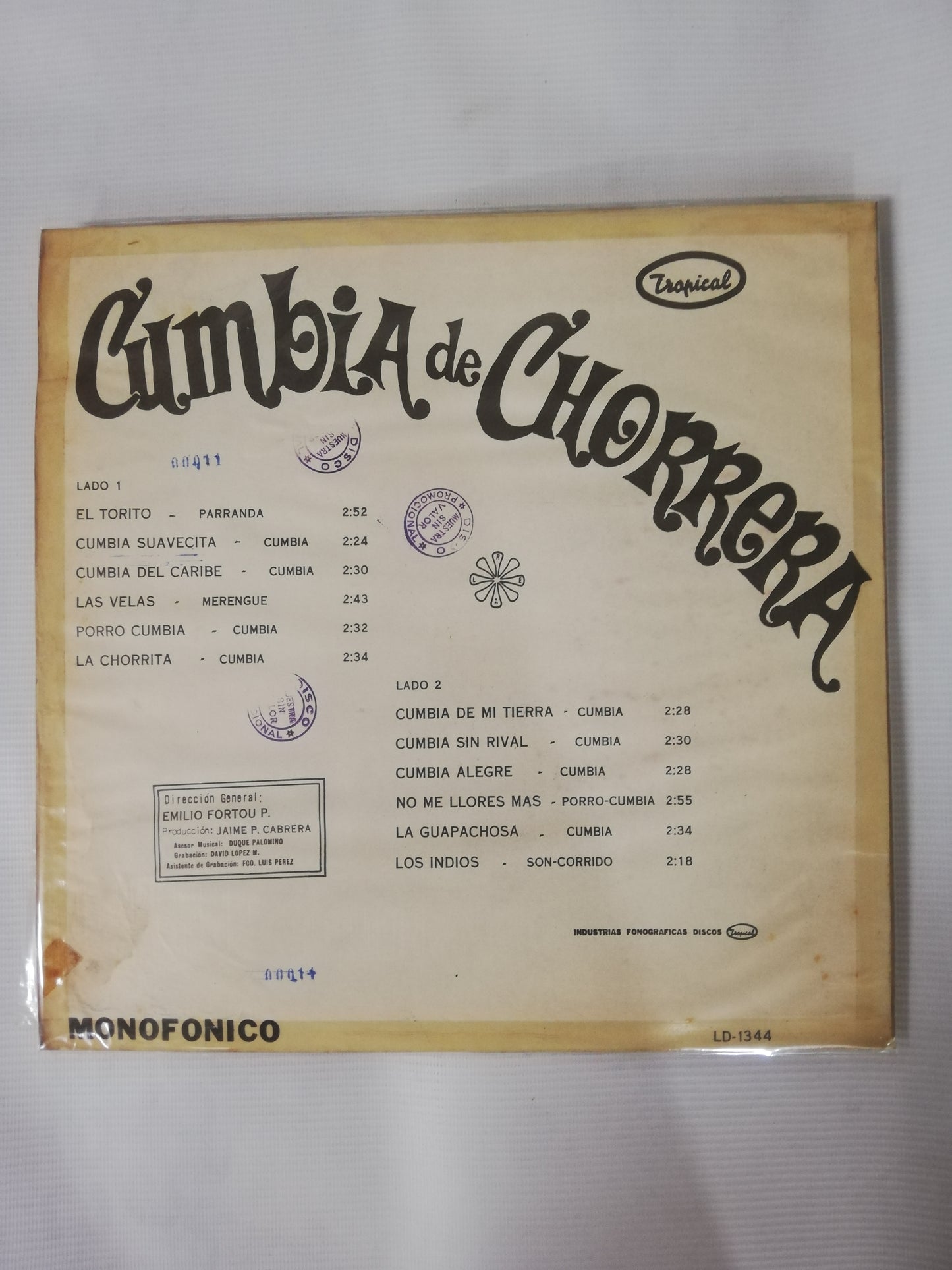 LP CUMBIA DE CHORRERA - CUMBIA DE CHORRERA