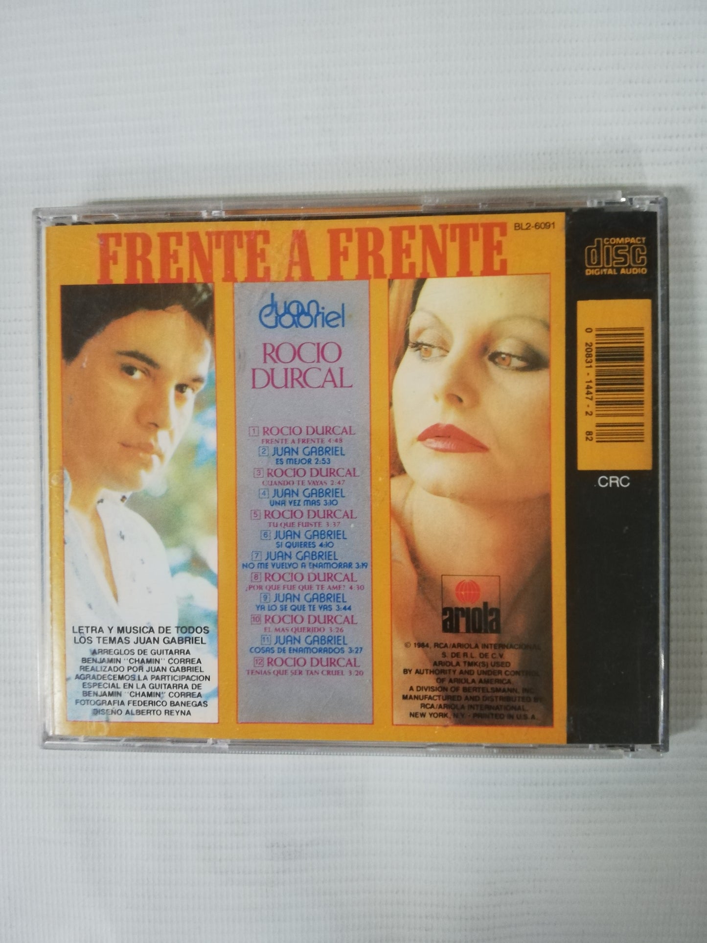CD ROCIO DURCAL / JUAN GABRIEL - FRENTE A FRENTE