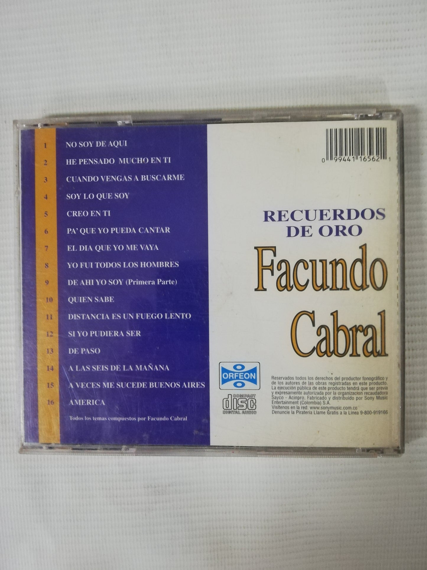 CD FACUNDO CABRAL - RECUERDOS DE ORO
