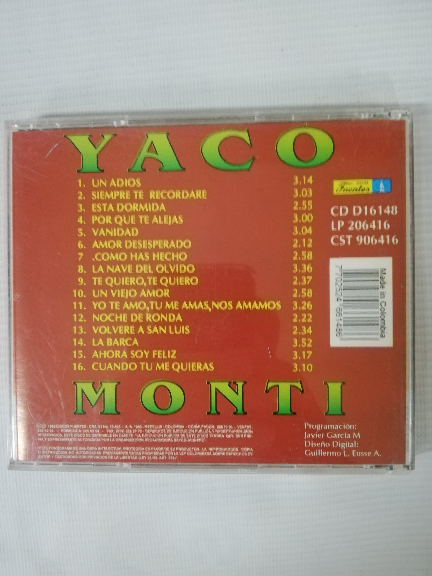 CD YACO MONTI - MIS 16 EXITOS