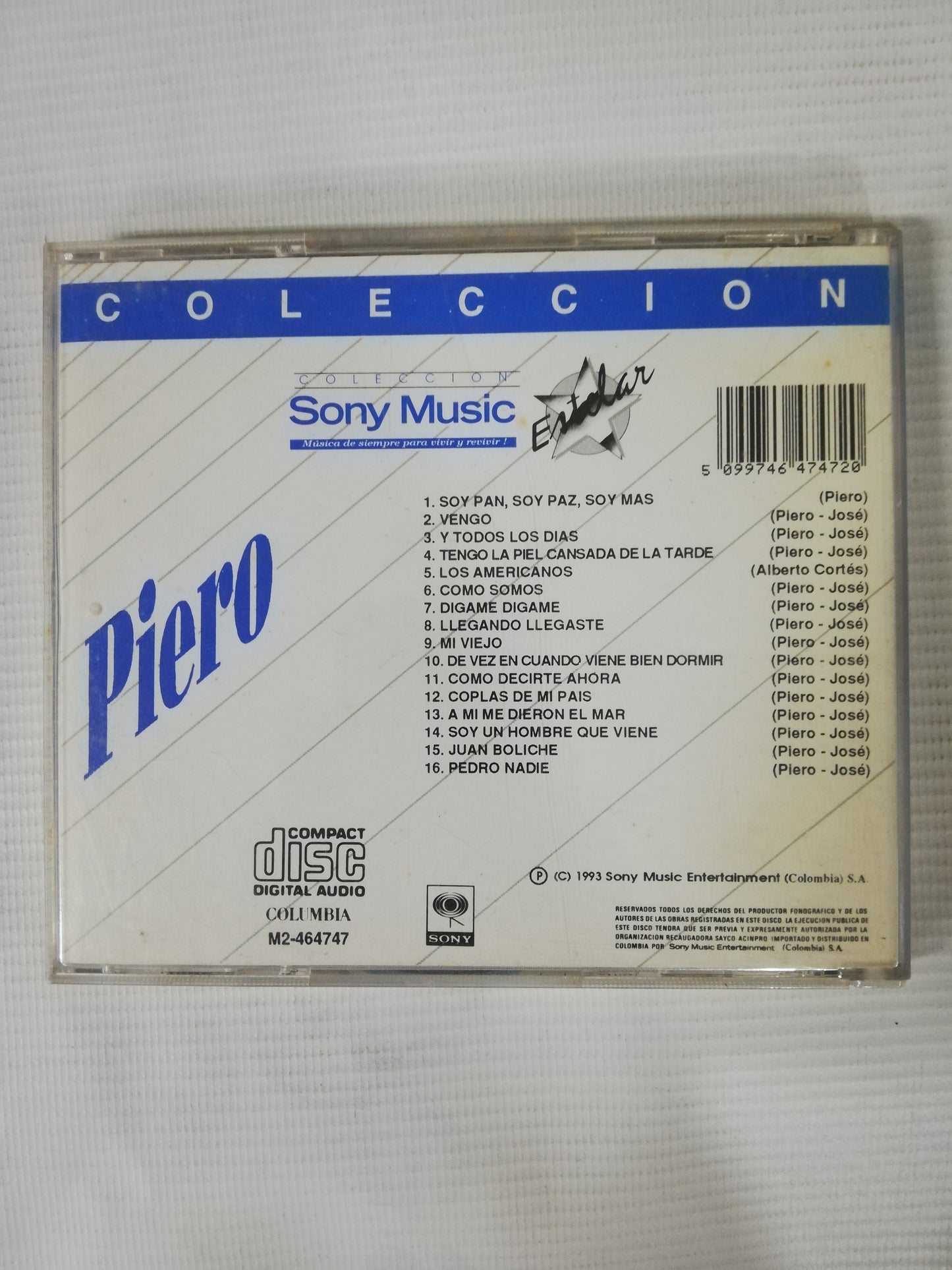 CD PIERO - COLECCIÓN SONY MUSIC ESTELAR